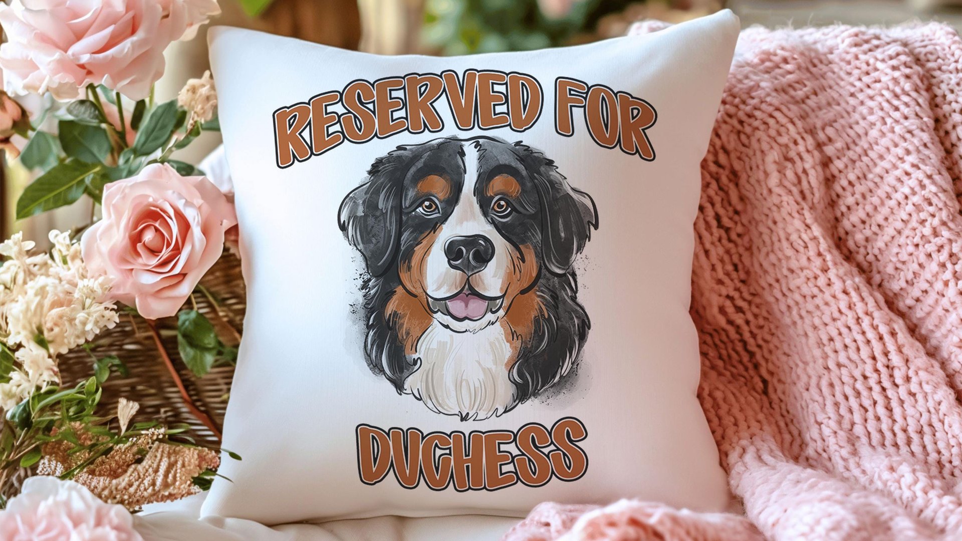 personalized reserved for dog pillow for couch, Bernese mountain dog throw pillow with name, Bernese mountain dog gifts for her, Berner mom