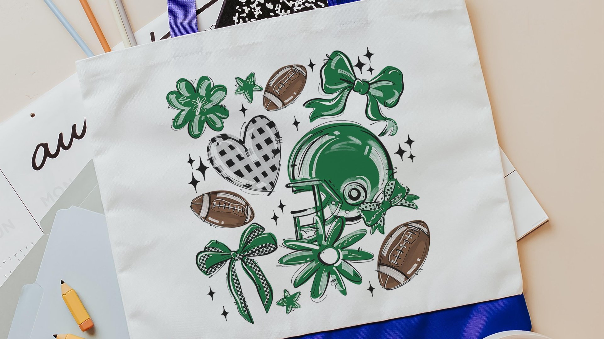 red school football coquette tote bag for teachers, school spirit accessories, trendy school supplies, game day bags for women, cheer gifts