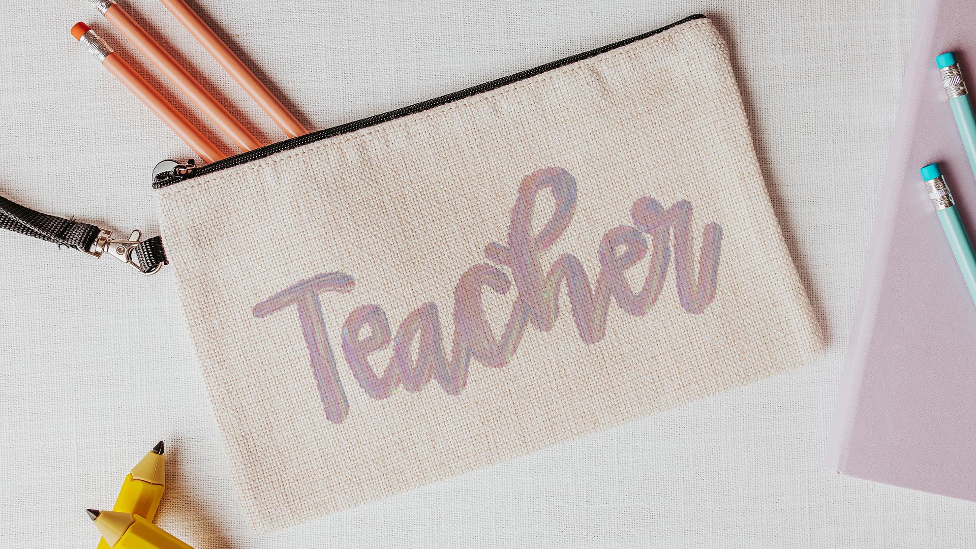 kindergarten teacher pencil bag cute teacher gifts for women, stocking stuffers for teachers, secret Santa gift for coworker, teacher makeup