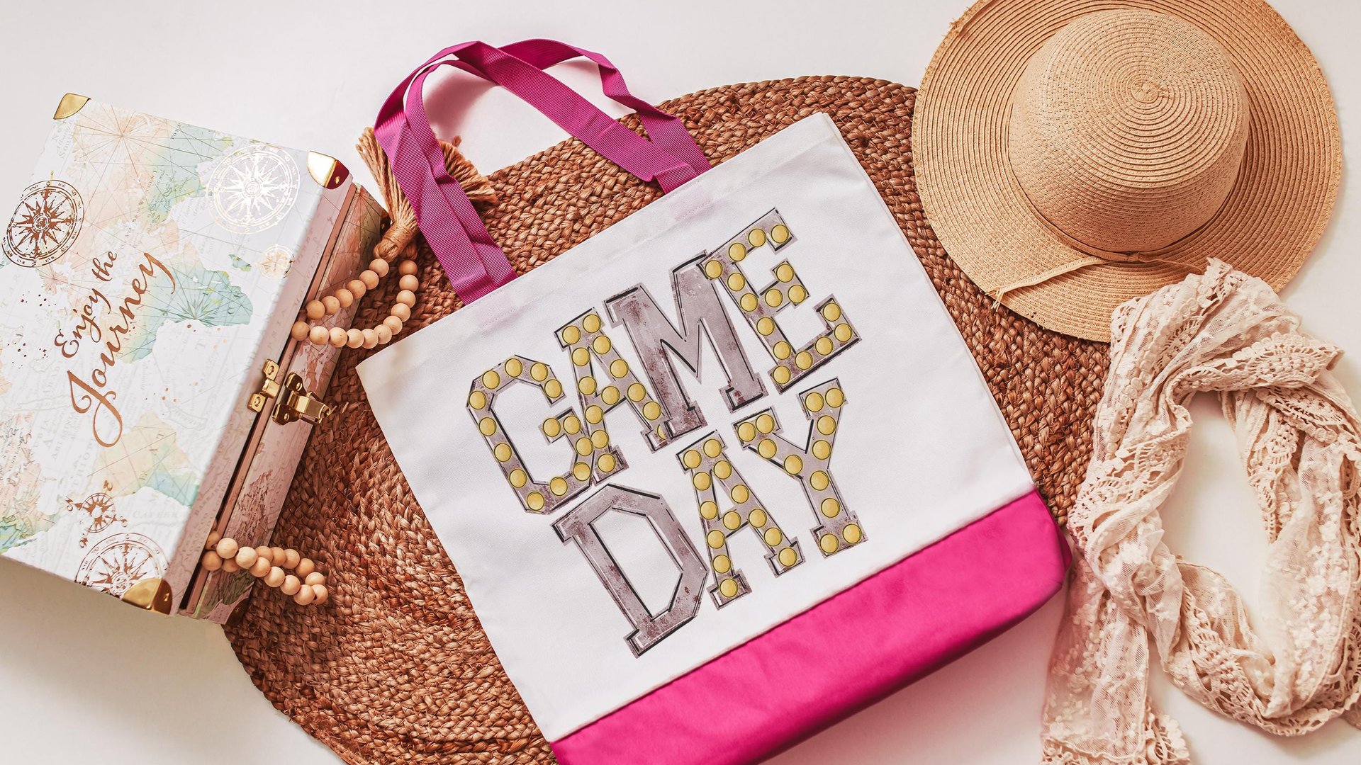 game day tote bag for women, purple school pride football mom gifts, back to school gifts for school staff, tailgate gear, sports tote bag