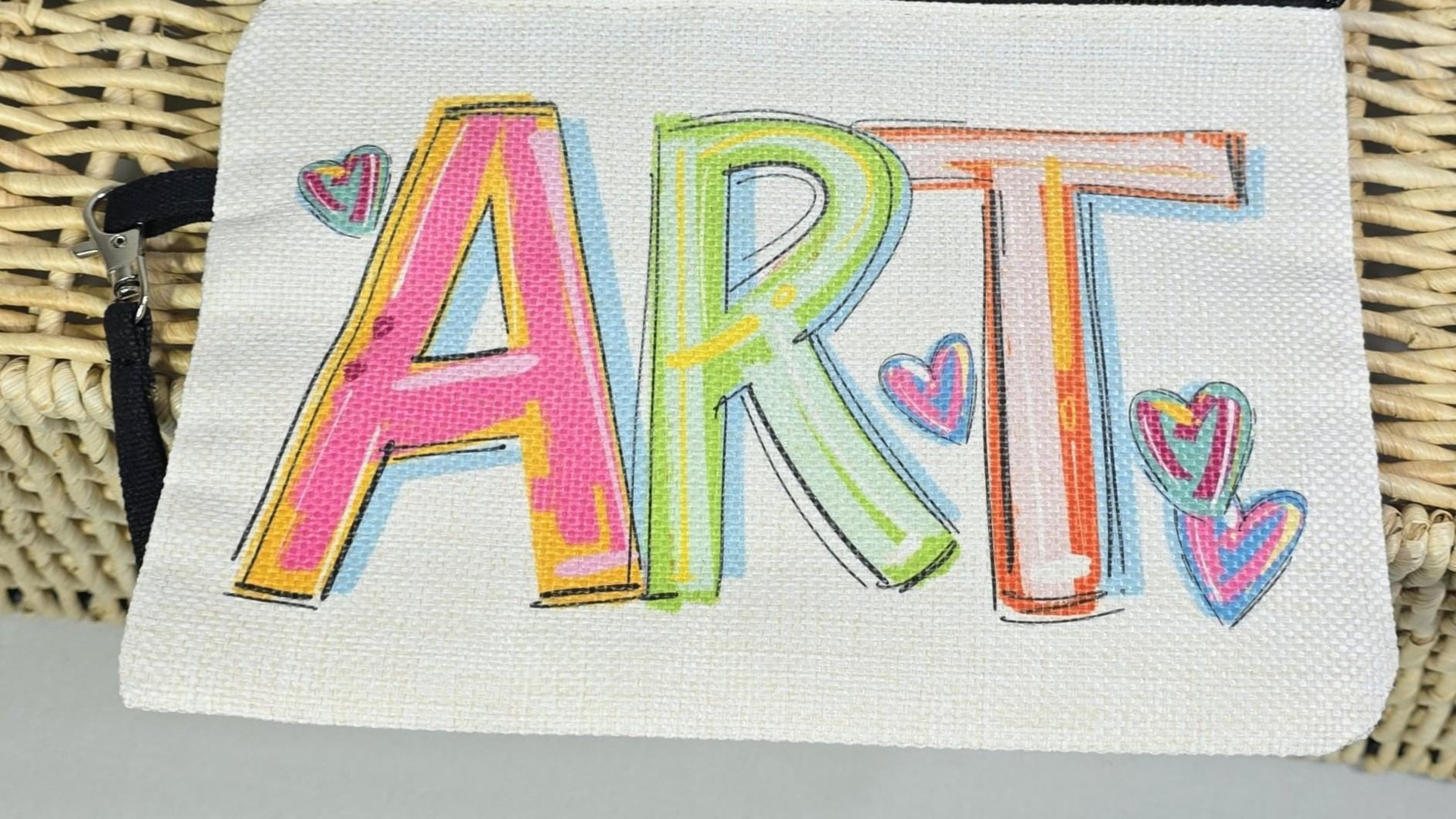 cute pencil pouch with zipper, art school art teacher gifts for women, back to school gifts for teachers, school supplies pouch