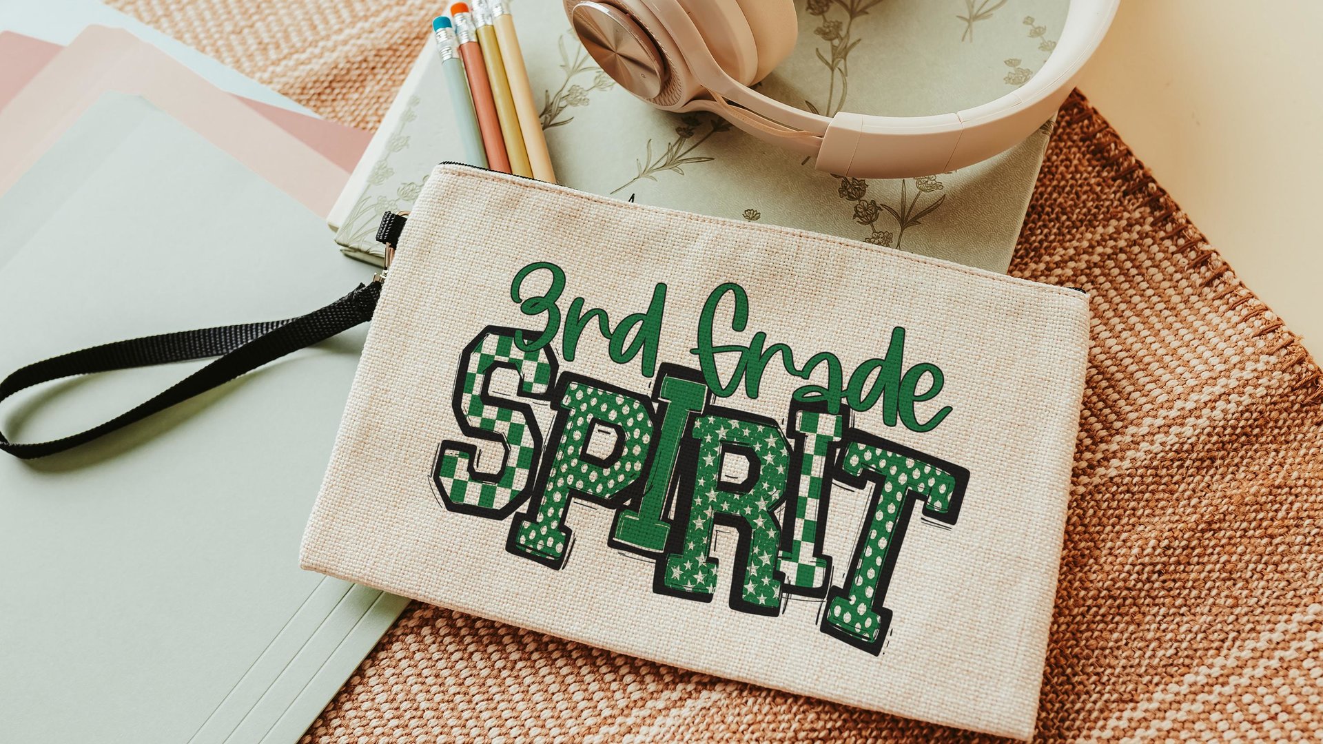 personalized 2nd grade squad pencil pouch for teacher, yellow school spirit school supplies, second grade teacher gifts for women, cute