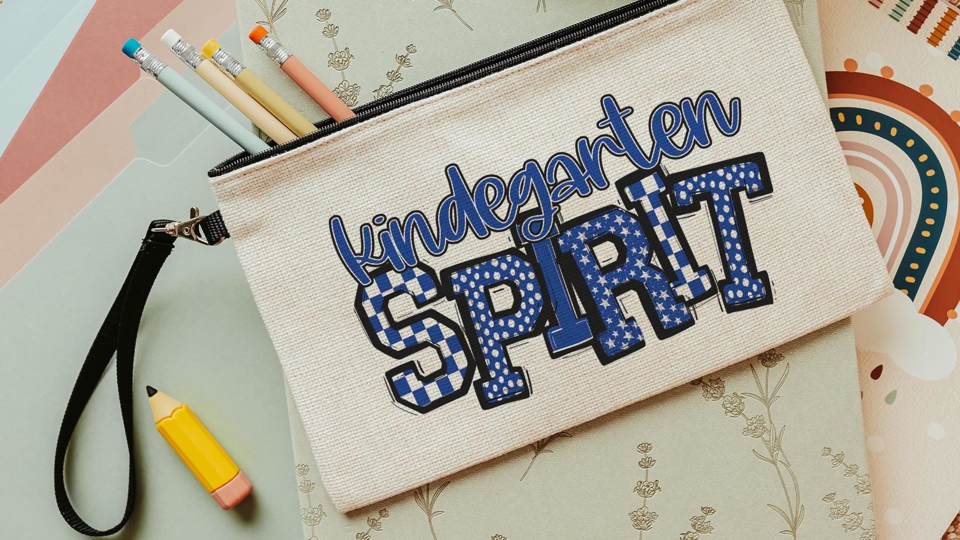 personalized 2nd grade squad pencil pouch for teacher, yellow school spirit school supplies, second grade teacher gifts for women, cute