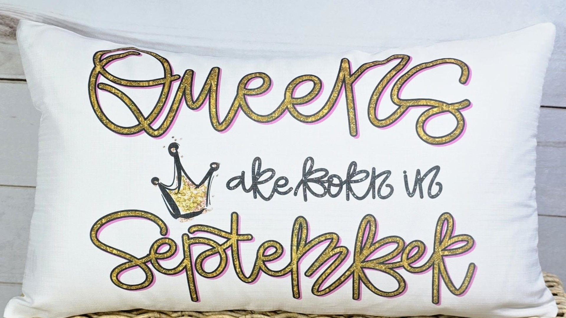 queens are born in September lumbar pillow for girls, September birthday gifts for her, college dorm pillows, fun throw pillows for bed