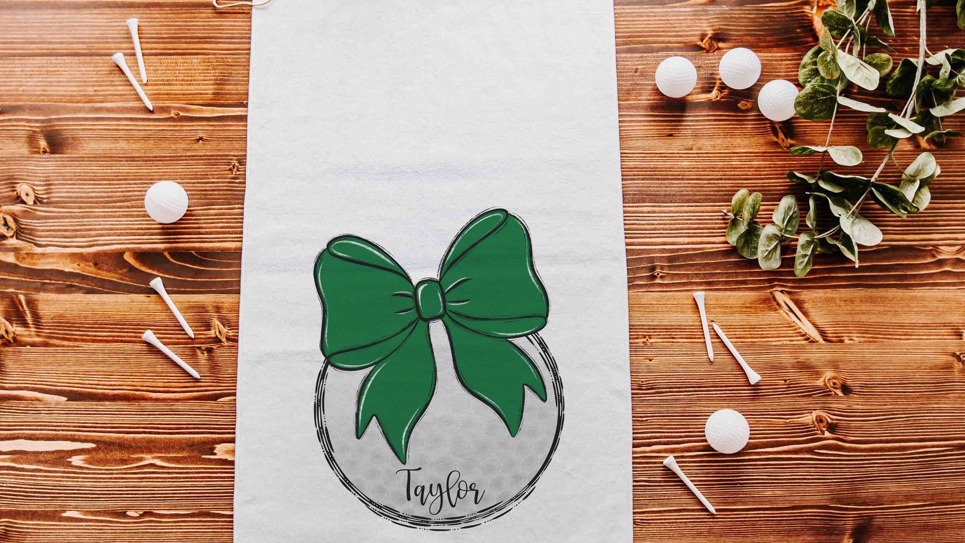 personalized golf coquette golf towel for girls, golf Christmas gifts for golfers, green school spirit golf gifts for ladies for golf bags