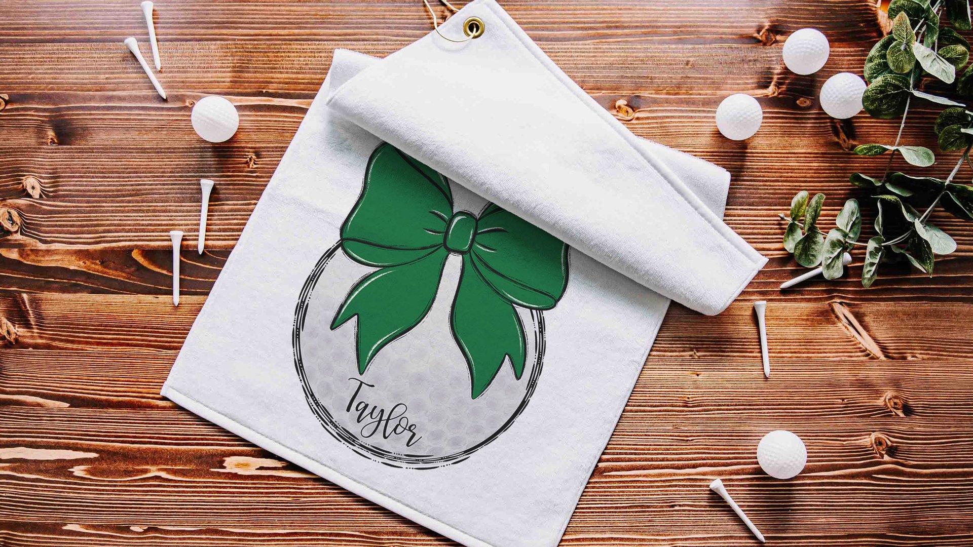 personalized golf coquette golf towel for girls, golf Christmas gifts for golfers, green school spirit golf gifts for ladies for golf bags