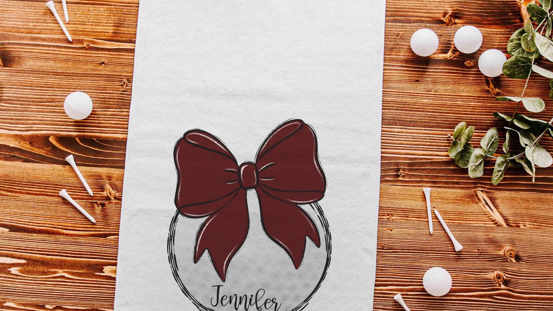 personalized golf coquette golf towels for women, maroon school spirit accessories, cute golf gifts for ladies for golf bags, golf Christmas