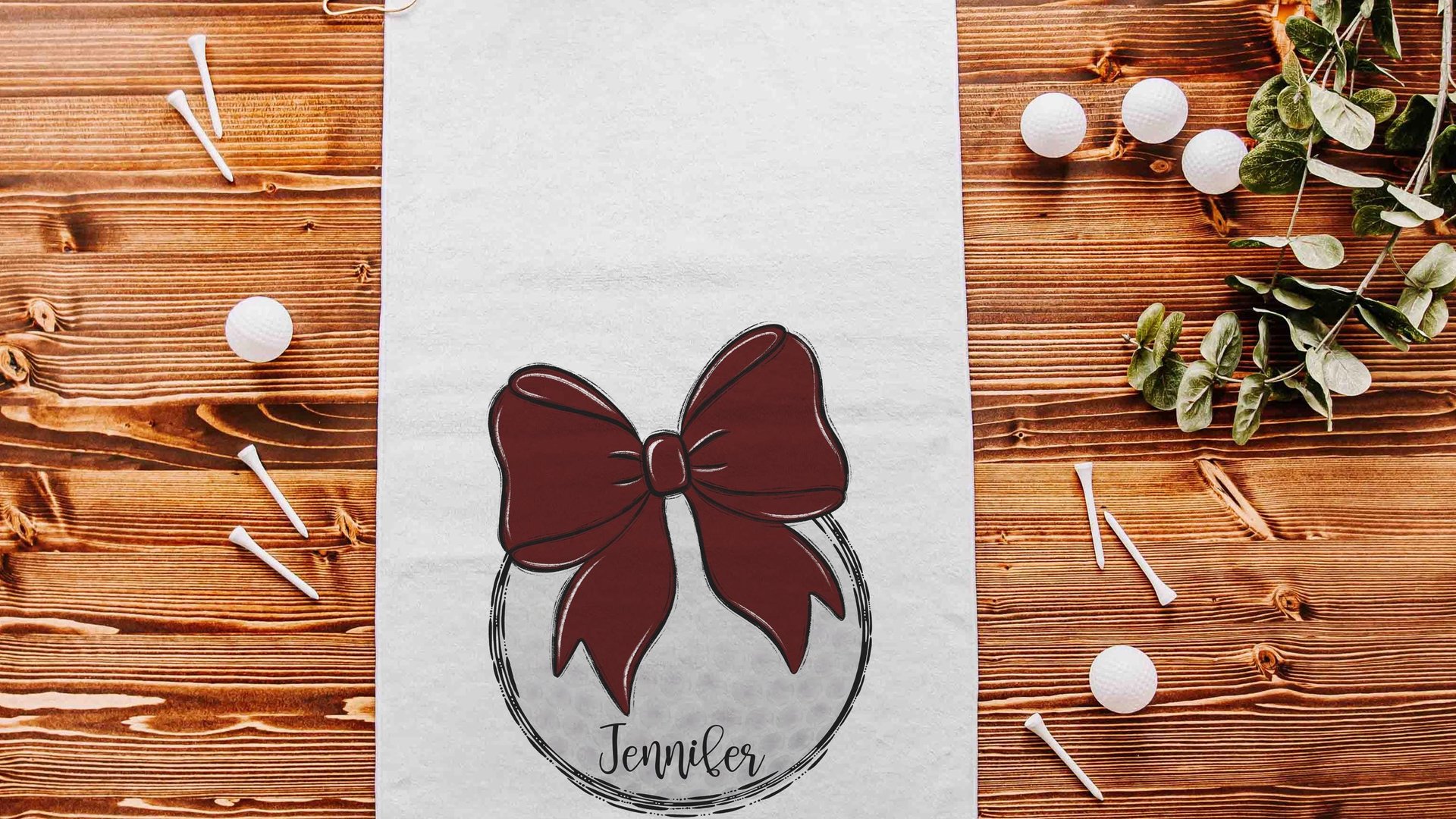 personalized golf coquette golf towels for women, maroon school spirit accessories, cute golf gifts for ladies for golf bags, golf Christmas