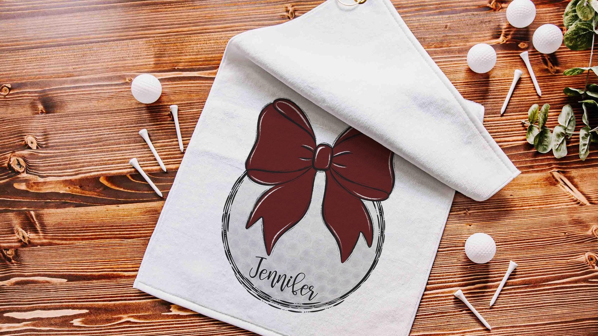 personalized golf coquette golf towels for women, maroon school spirit accessories, cute golf gifts for ladies for golf bags, golf Christmas