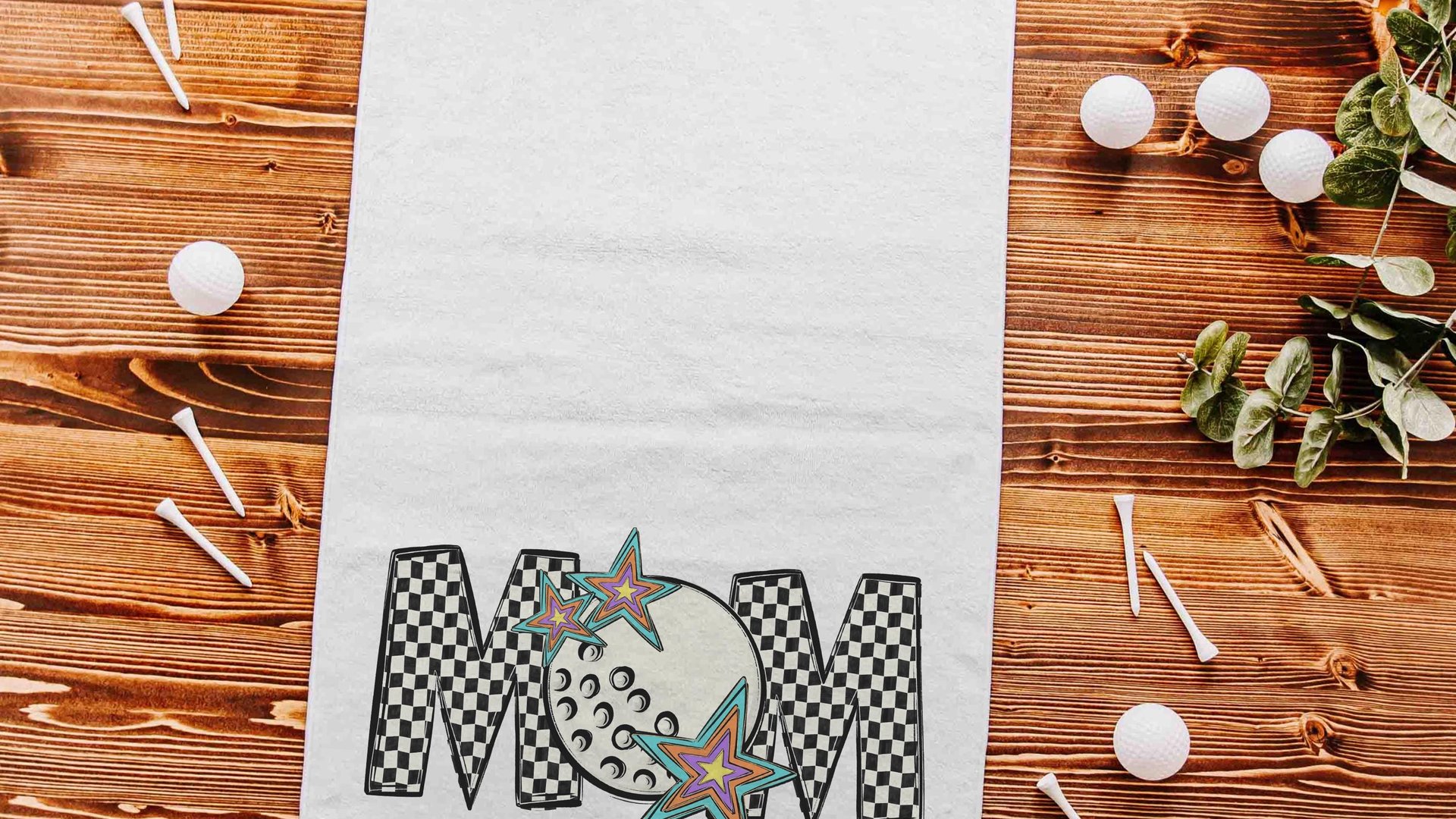 black and white checkered trendy golf towel for cart, golf Mothers day gift for golfers, golf mom gifts, cute golf accessories for women