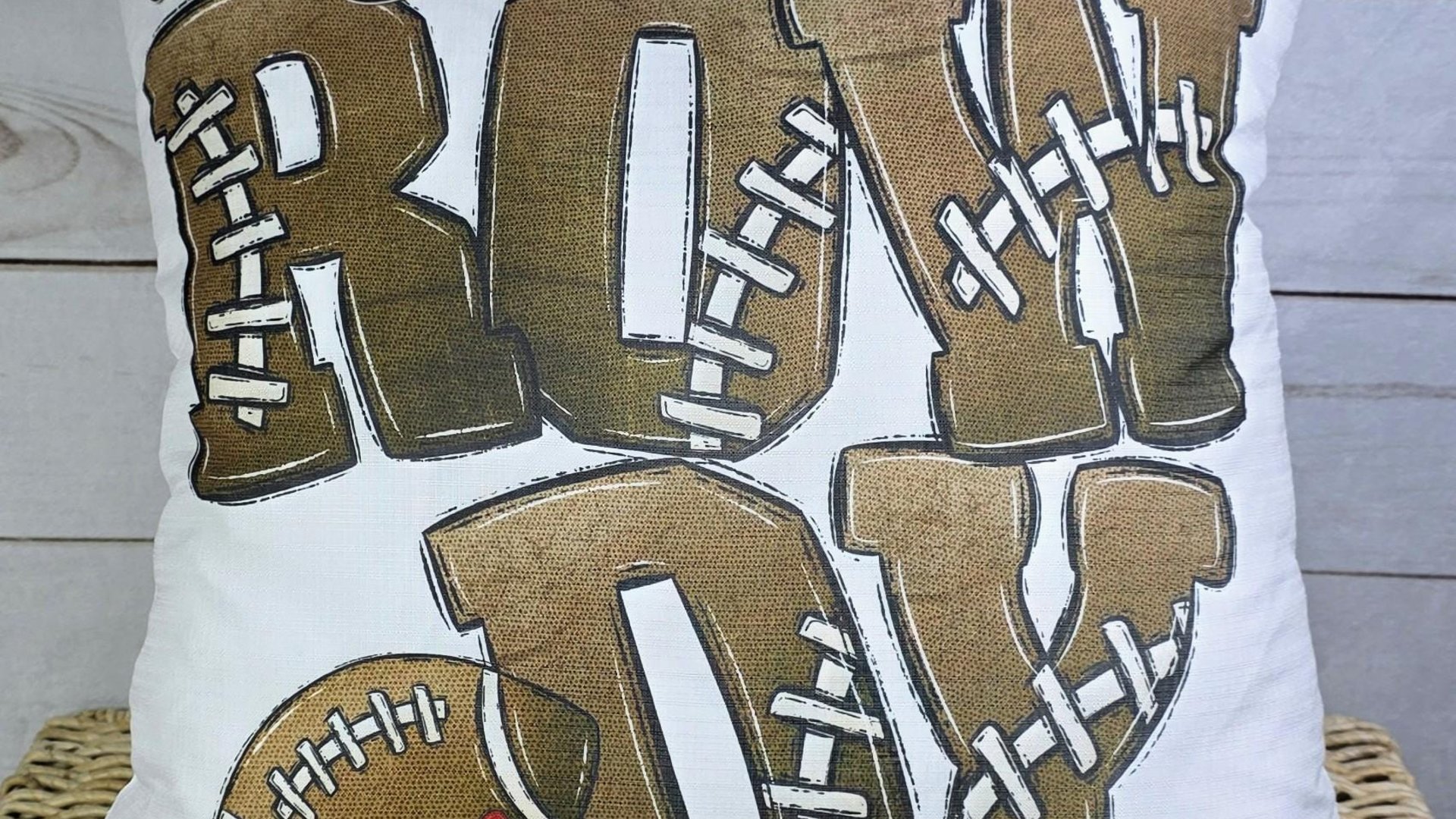 Lets get rowdy football throw pillow