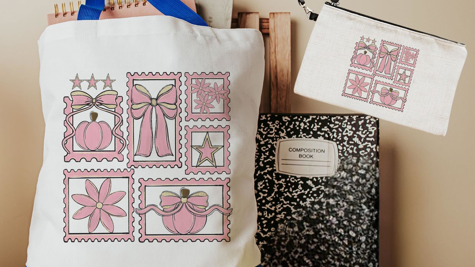 breast cancer awareness pink October tote bag for women, Halloween coquette trick or treat bags for girls, pink pumpkin makeup bags best