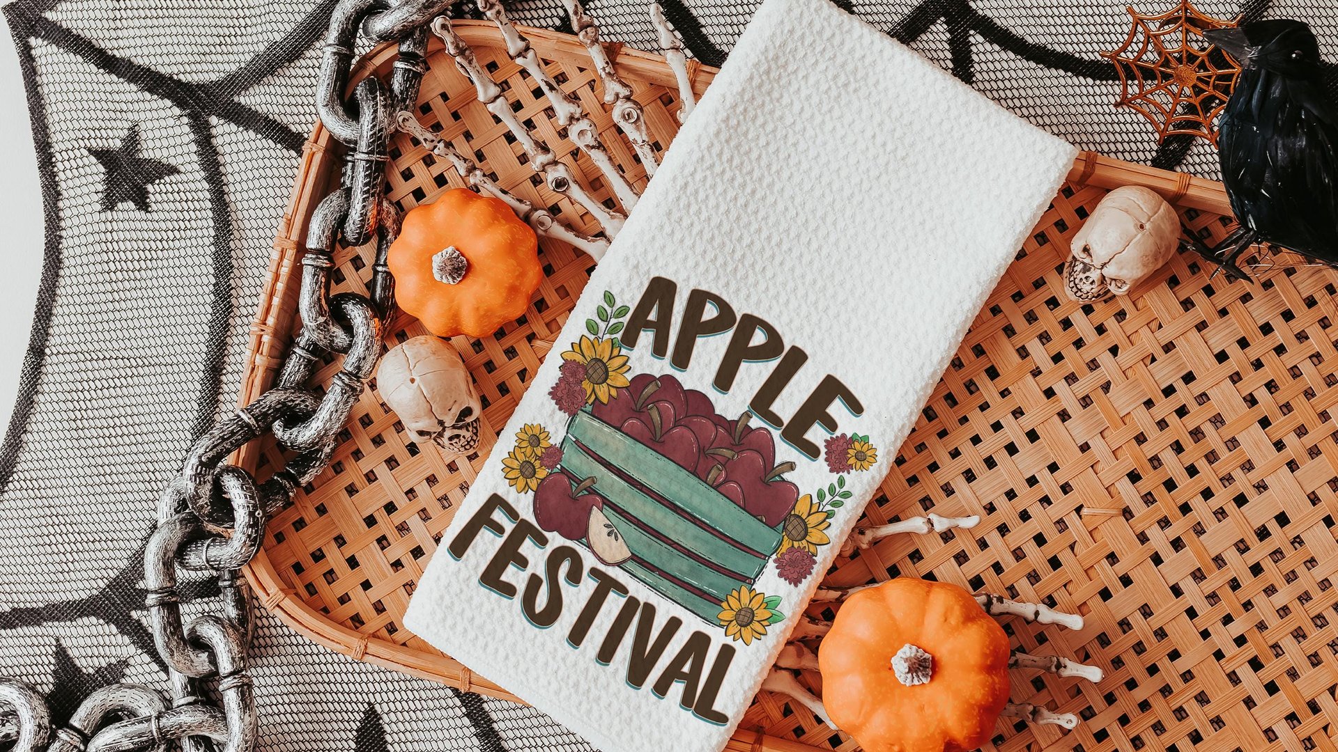 apple festival autumn kitchen towels home essentials, apple kitchen decor, sunflower gifts for her, Thanksgiving hosting gift, housewarming