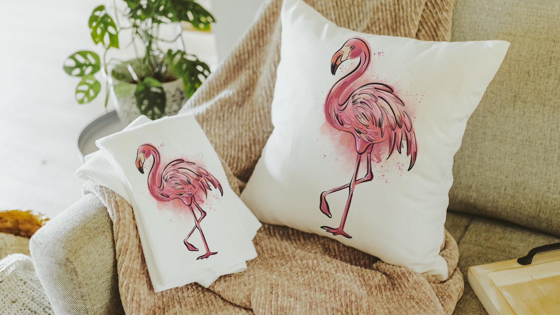 cute flamingo throw pillows for couch pink flamingo hand towels for bathroom beach Christmas gifts for best friend, beach house coastal