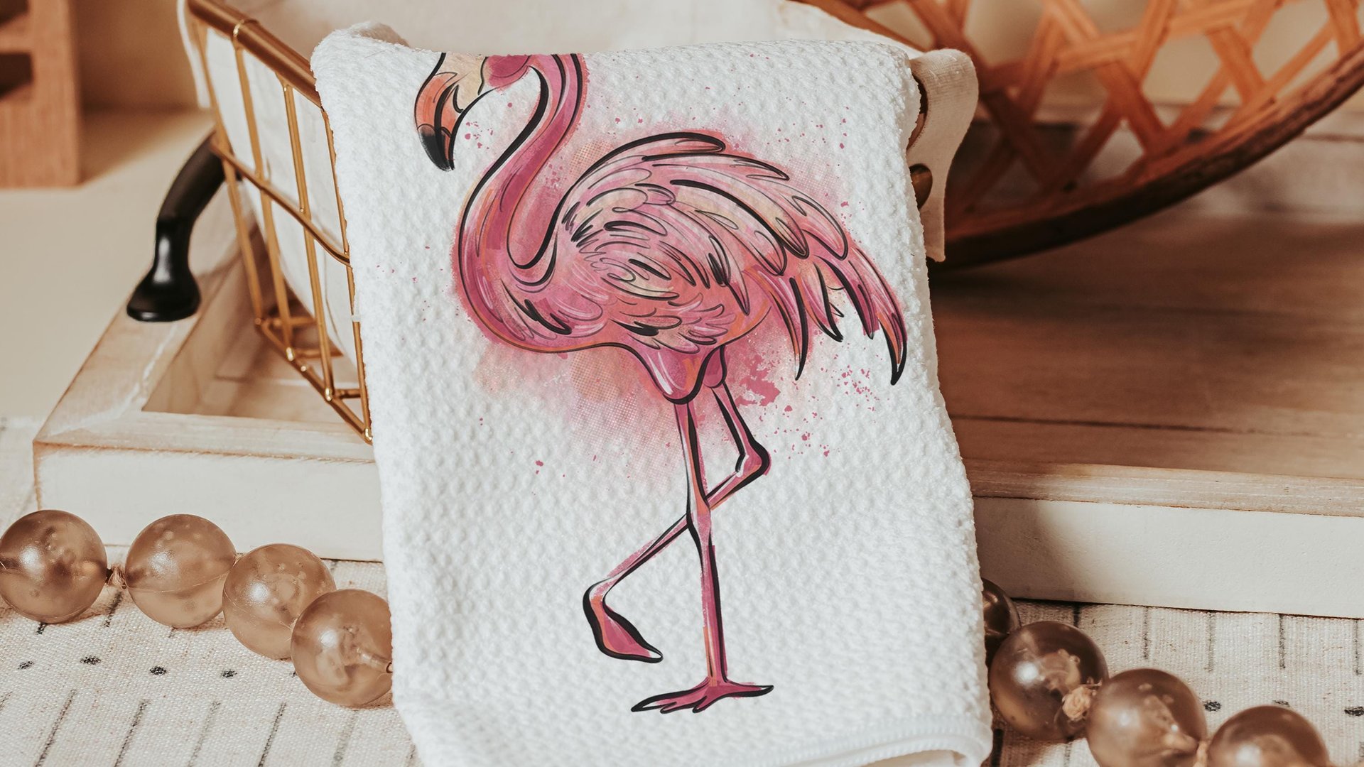 cute flamingo throw pillows for couch pink flamingo hand towels for bathroom beach Christmas gifts for best friend, beach house coastal