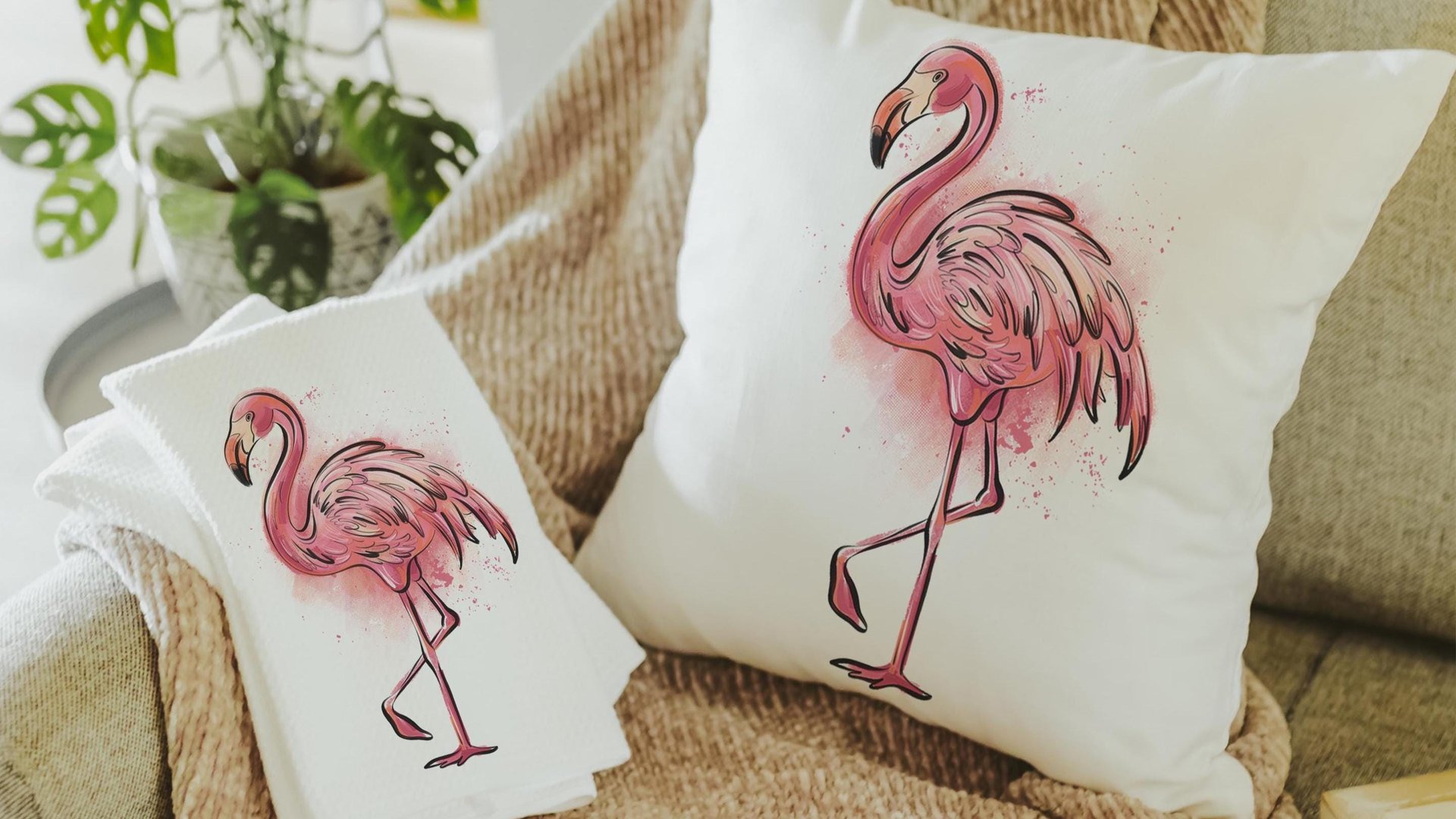 cute flamingo throw pillows for couch pink flamingo hand towels for bathroom beach Christmas gifts for best friend, beach house coastal
