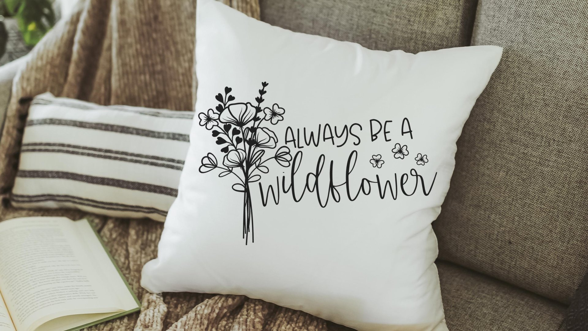 be a wildflower lumbar pillow for granddaughter, inspirational throw pillow for dorm, baby in bloom baby shower gifts, wildflower nursery