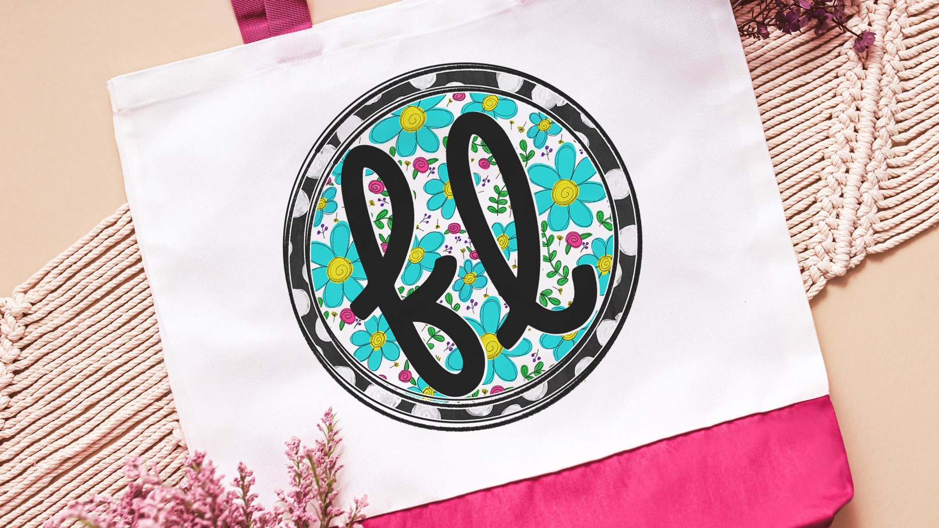 turquoise floral Texas tote bag for new homeowners, Texas Christmas gifts for neighbors, TX bag for gift, moving to Texas gifts for women