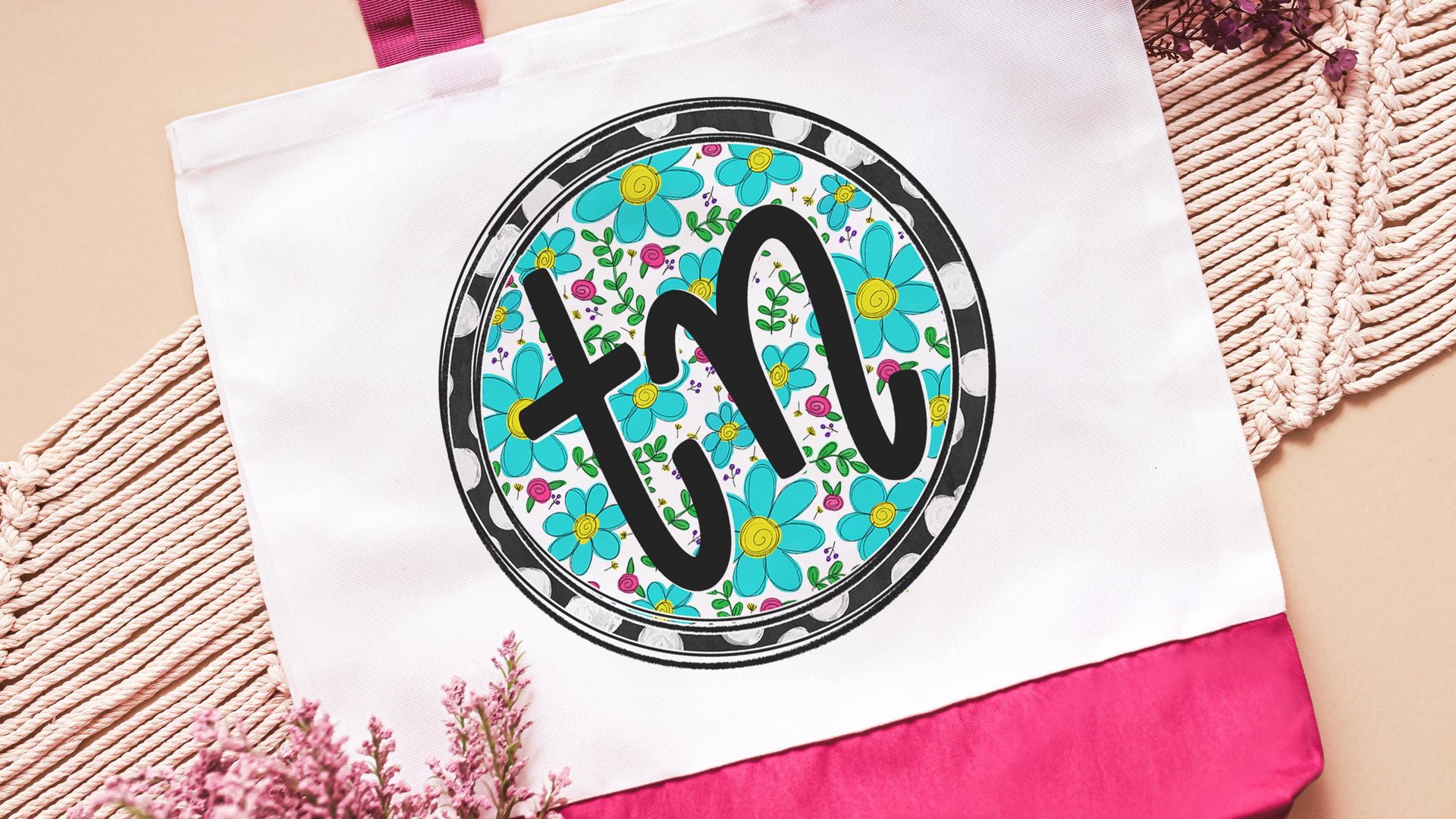 turquoise floral Texas tote bag for new homeowners, Texas Christmas gifts for neighbors, TX bag for gift, moving to Texas gifts for women