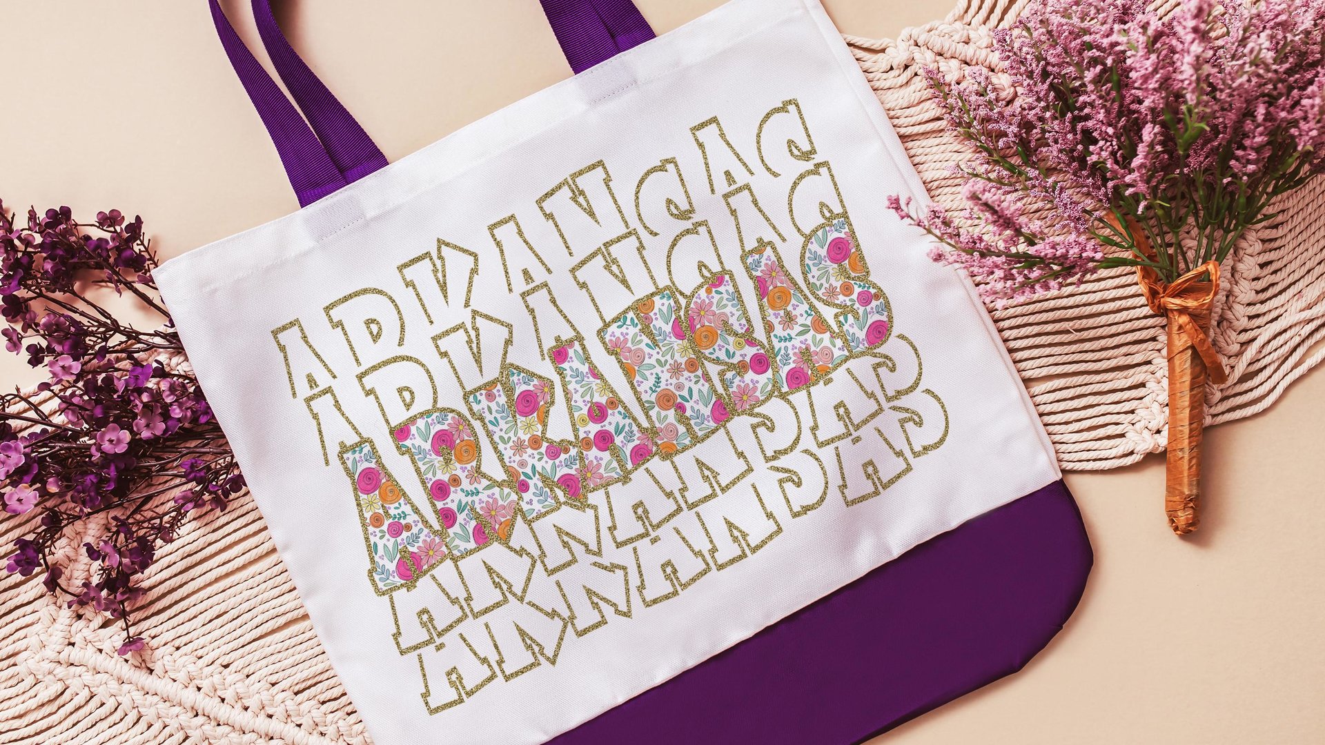 Florida tote bag for beach, realtor tote bag real estate agent gift, cruise bag for women, Florida gifts for girls, wildflower tote for work