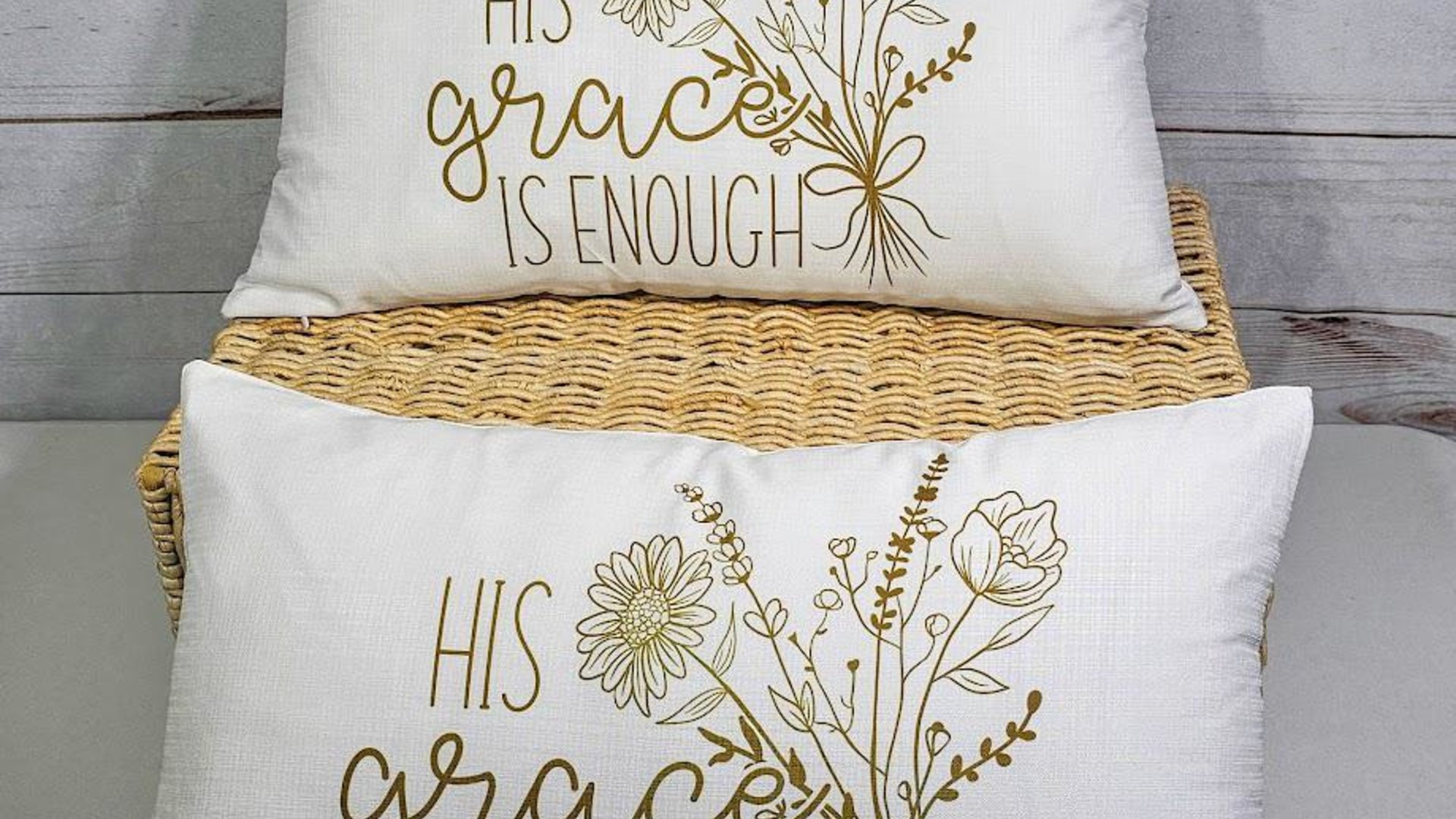 his grace is enough floral lumbar pillow cover 12x20, Christian Christmas gifts for her, 2 Corinthians 12 9 scripture throw pillow for couch