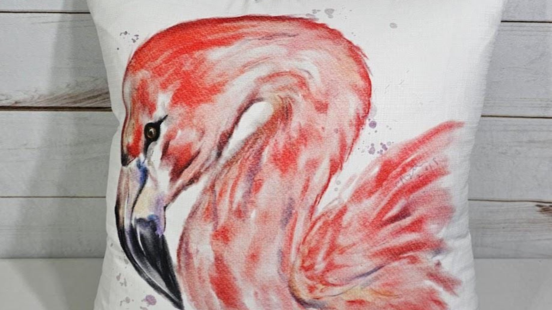 watercolor flamingo throw pillow for bed cute coastal gifts for beach lovers, flamingo gifts for women, flamingo gifts for her, coastal