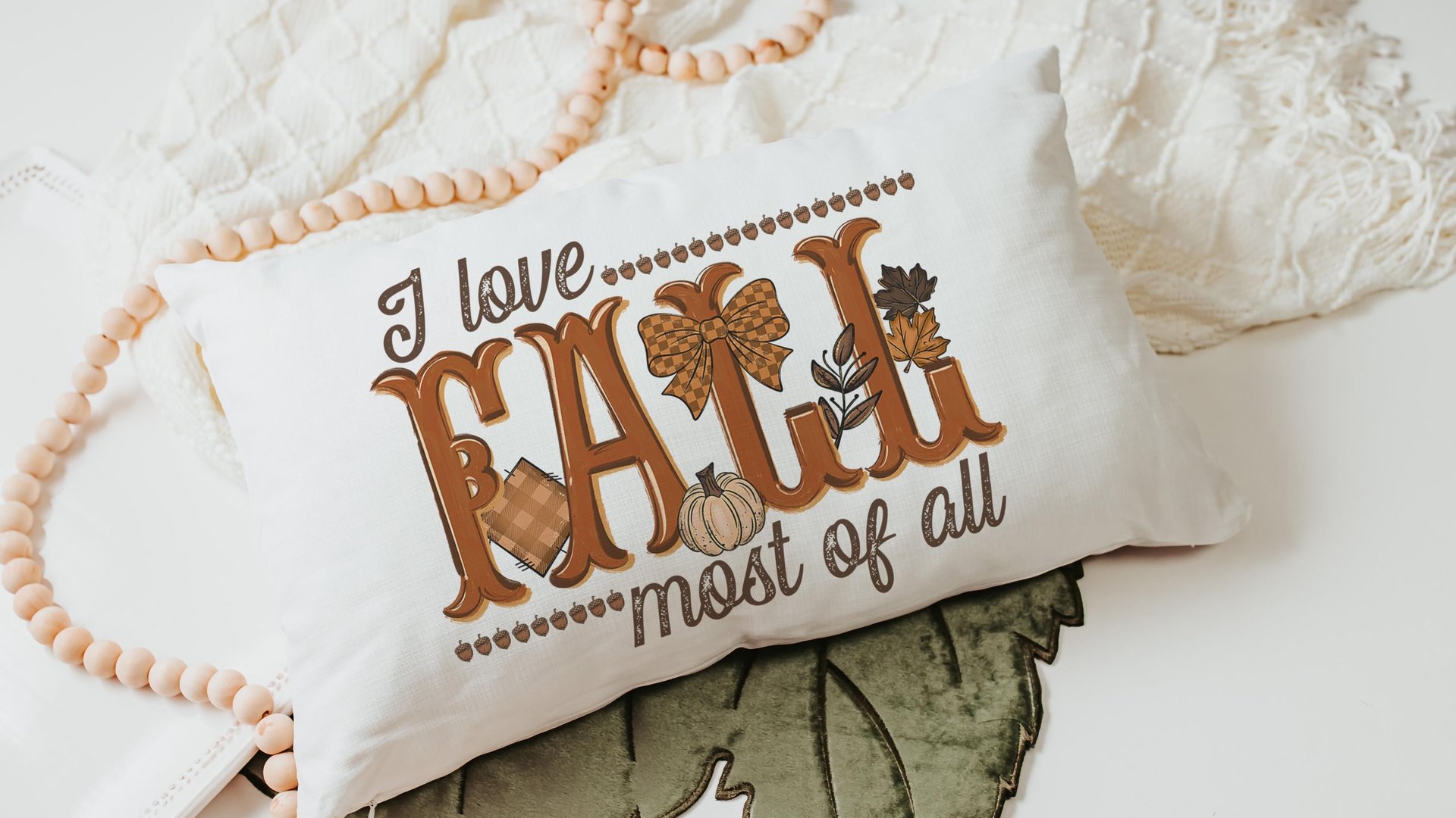 I love fall most of all fall lumbar decorative pillows for couch, fall host gift, autumn pillow covers 12x20, pumpkin season decorations