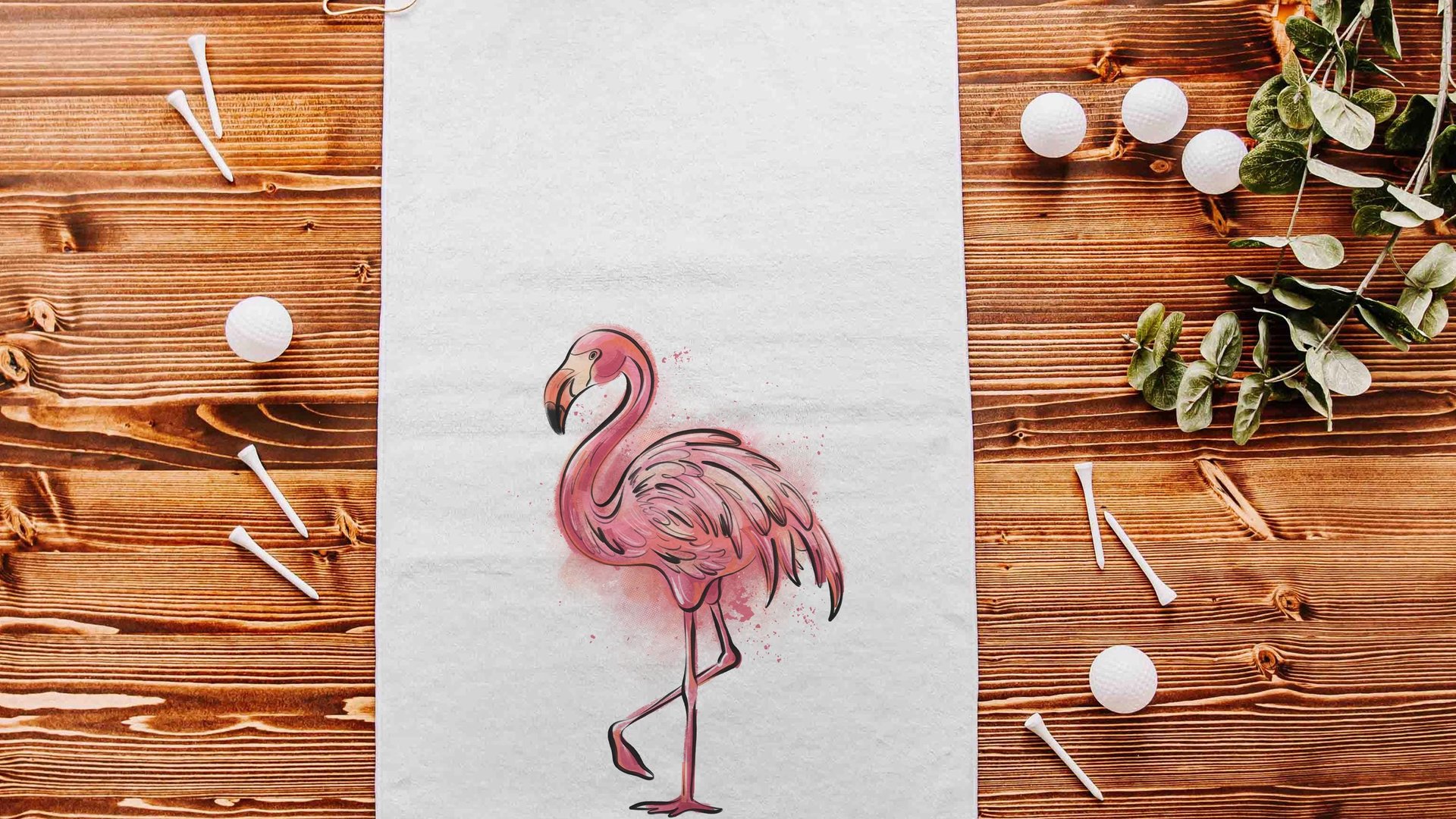 flamingo golf towel for women, beachy golf girls trip gifts for friends, golfing gear, summer golf gifts for ladies, cute golf accessories