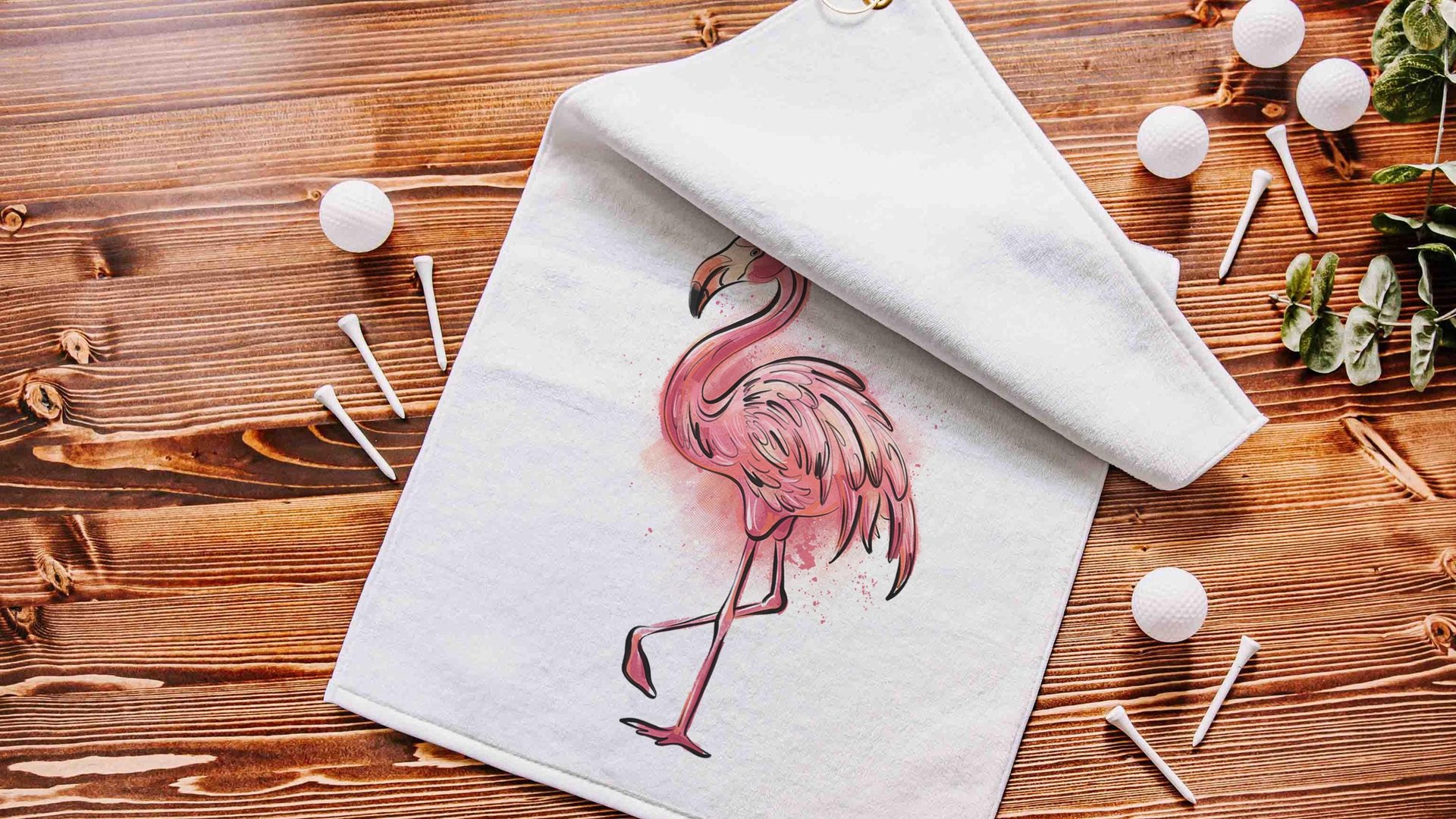 flamingo golf towel for women, beachy golf girls trip gifts for friends, golfing gear, summer golf gifts for ladies, cute golf accessories