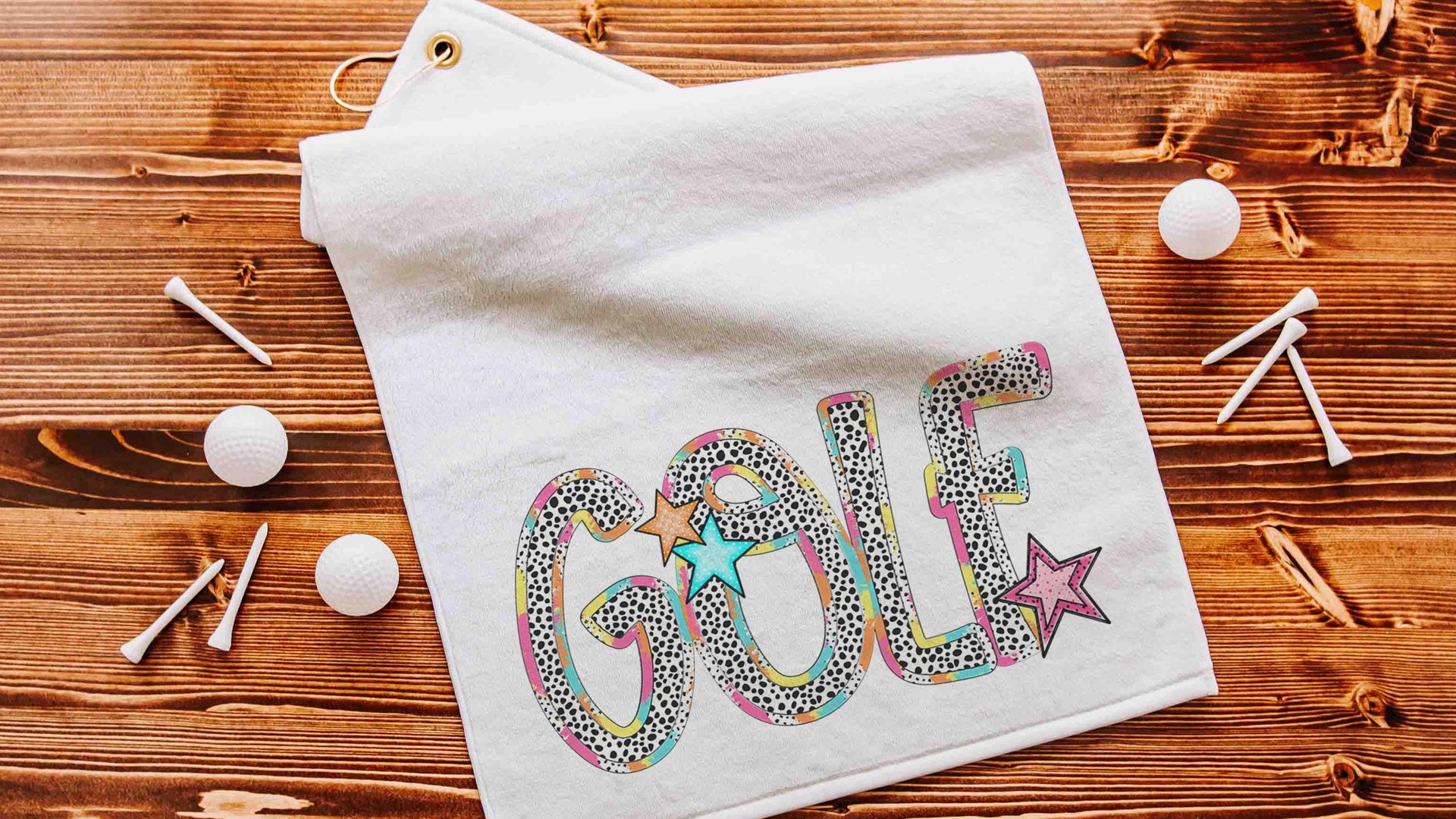 colorful golf towels for women, golf mom gifts, golf bag towel, trendy golf Christmas gifts for golfers, cute golf stocking stuffers for her