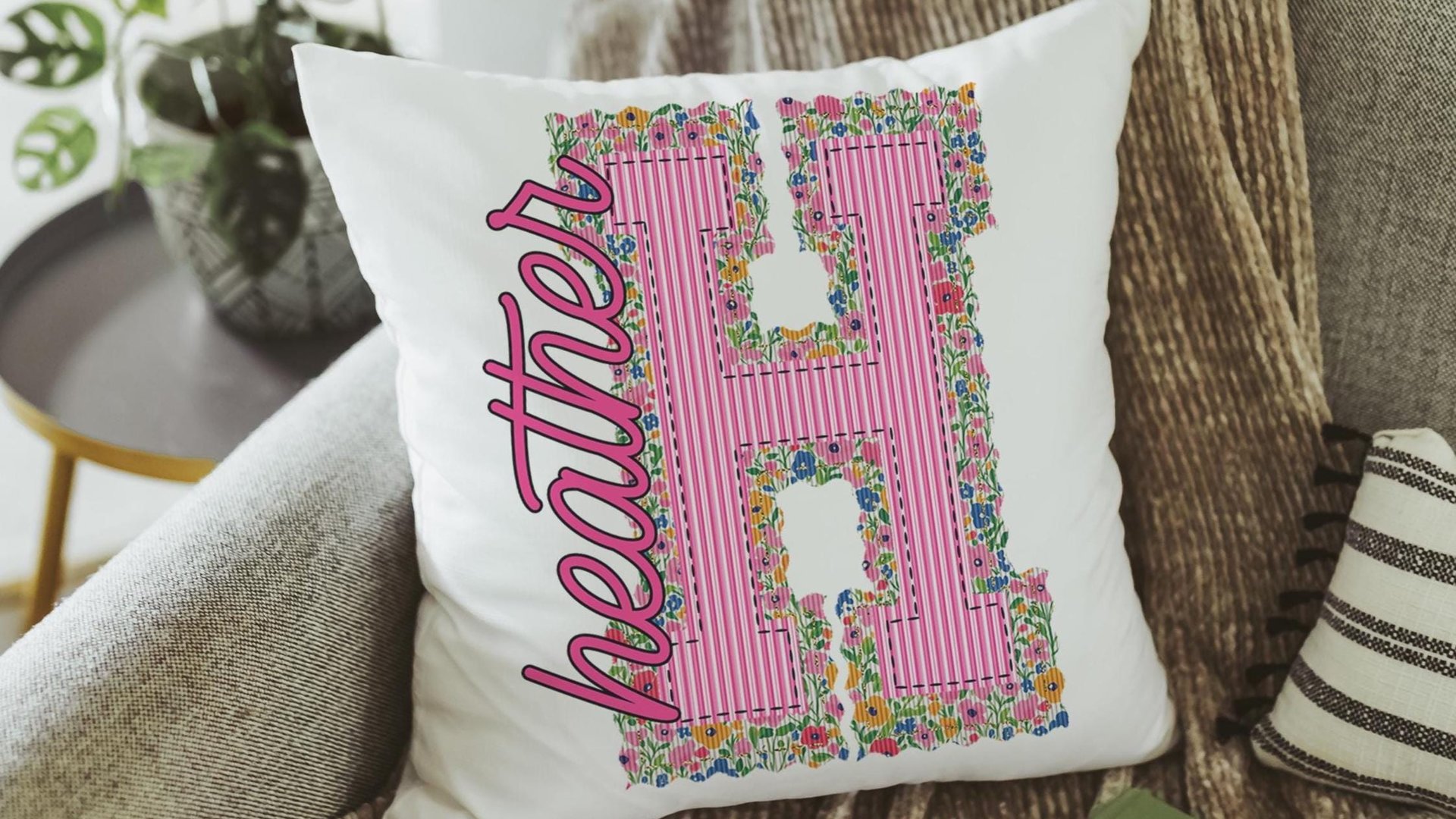 personalized dark turquoise seersucker pillow with name, teal dorm decor for girls, teenage girl gifts, Christmas gifts for college girls