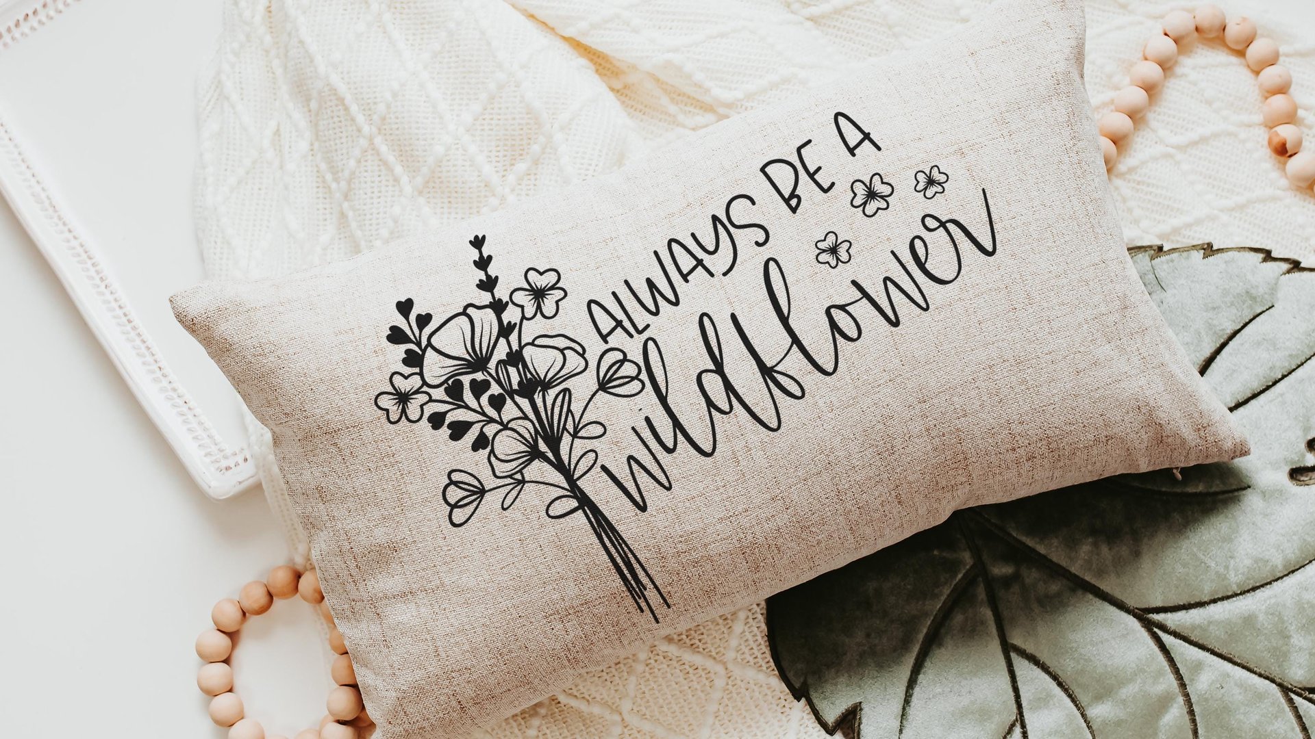 be a wildflower lumbar pillow for granddaughter, inspirational throw pillow for dorm, baby in bloom baby shower gifts, wildflower nursery