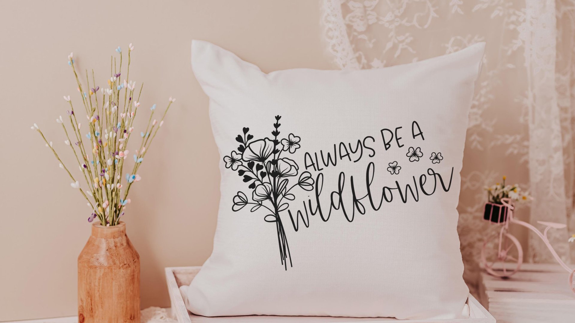 be a wildflower lumbar pillow for granddaughter, inspirational throw pillow for dorm, baby in bloom baby shower gifts, wildflower nursery