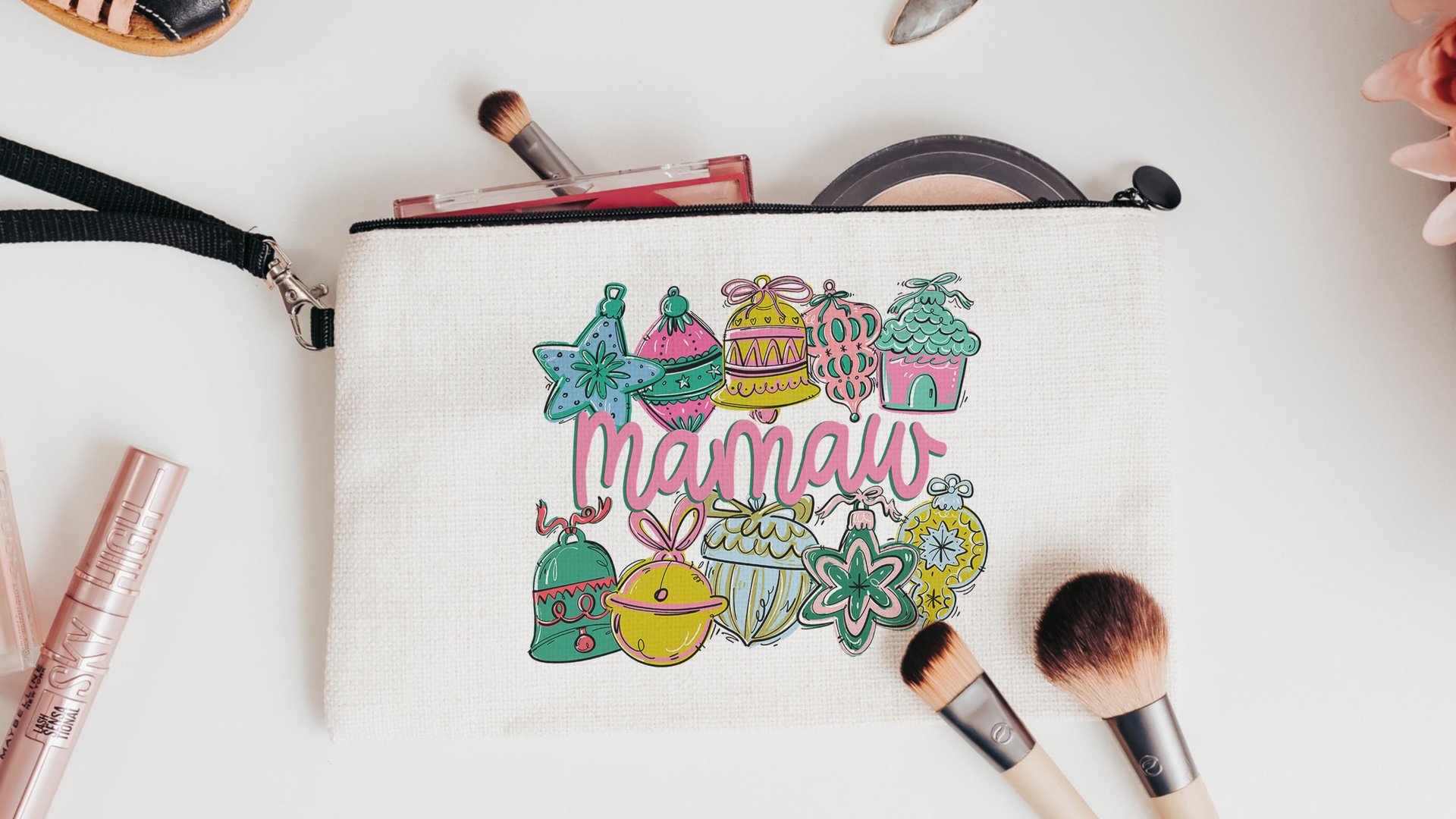 Mamaw tote bag for knitting projects, Mamaw Christmas gifts for mother in law, cute Christmas tote bags for holding gifts, new Mamaw gift