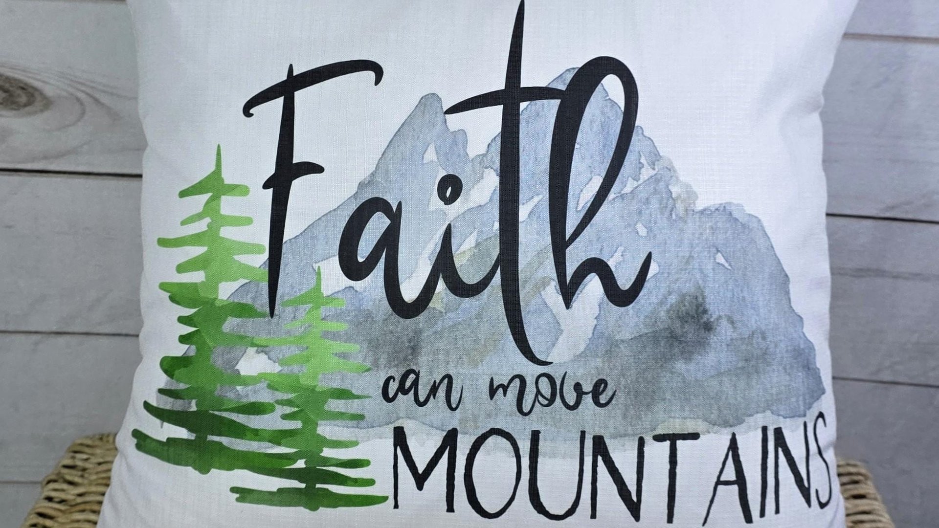faith can move mountains Matthew 17 20 Bible verse throw pillow for bench, Christian birthday day gifts for sister, scripture pillow covers