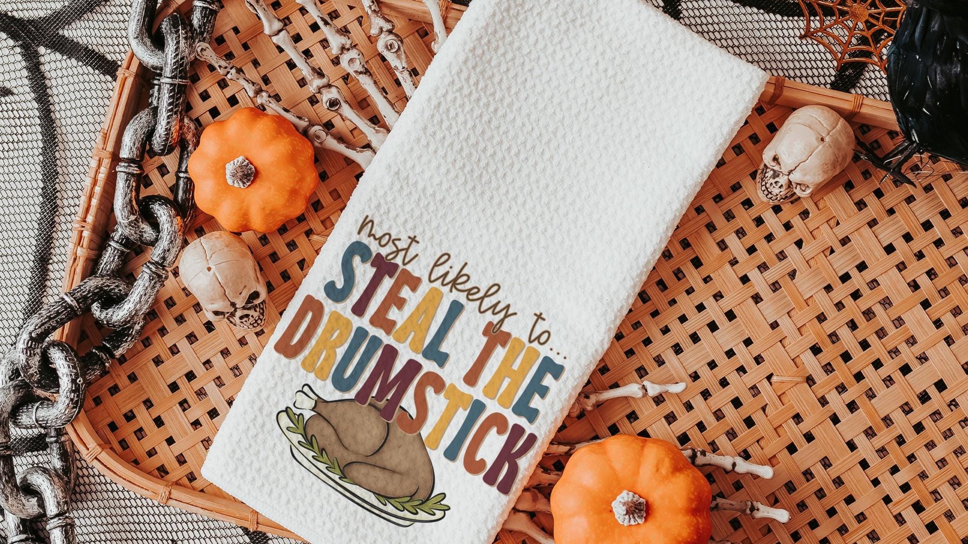 most likely to Thanksgiving edition funny kitchen towels for ladies, fall home decor gifts for adults, bring the wine Friendsgiving brunch