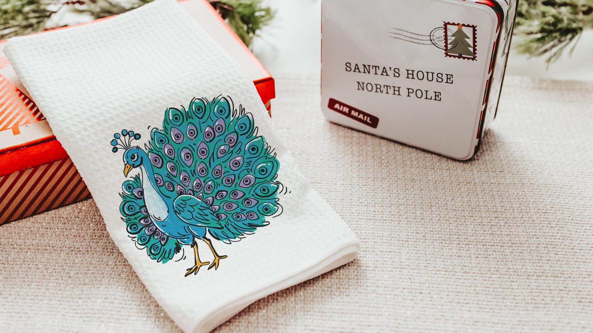 turquoise peacock throw pillow for women apartment decor for girls, teal peacock kitchen towels for friends, cute peacock gifts, dorm decor