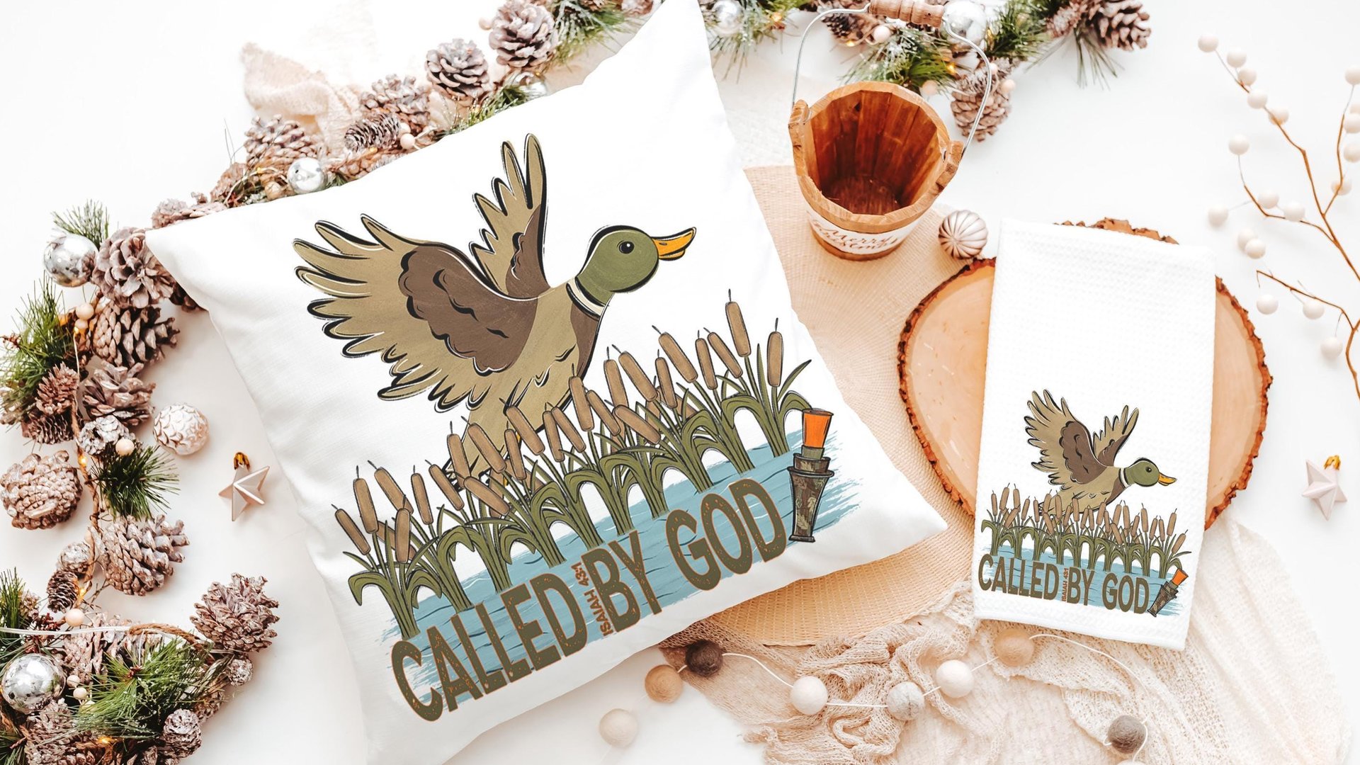 Called by God decorative pillows for bed, Christian gifts for men brothers in Christ, duck throw pillows for couch, Christian kitchen towel