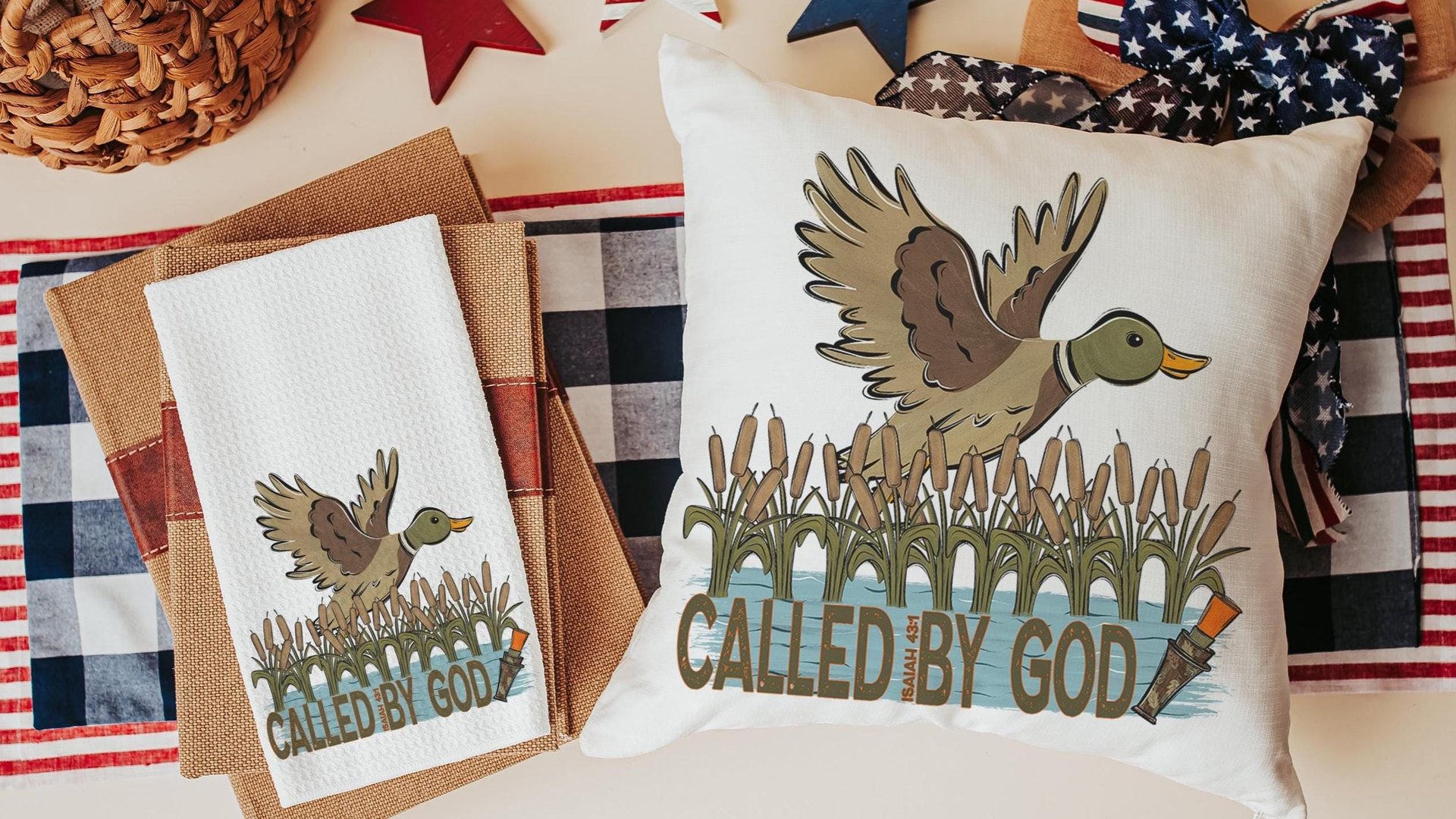 Called by God decorative pillows for bed, Christian gifts for men brothers in Christ, duck throw pillows for couch, Christian kitchen towel