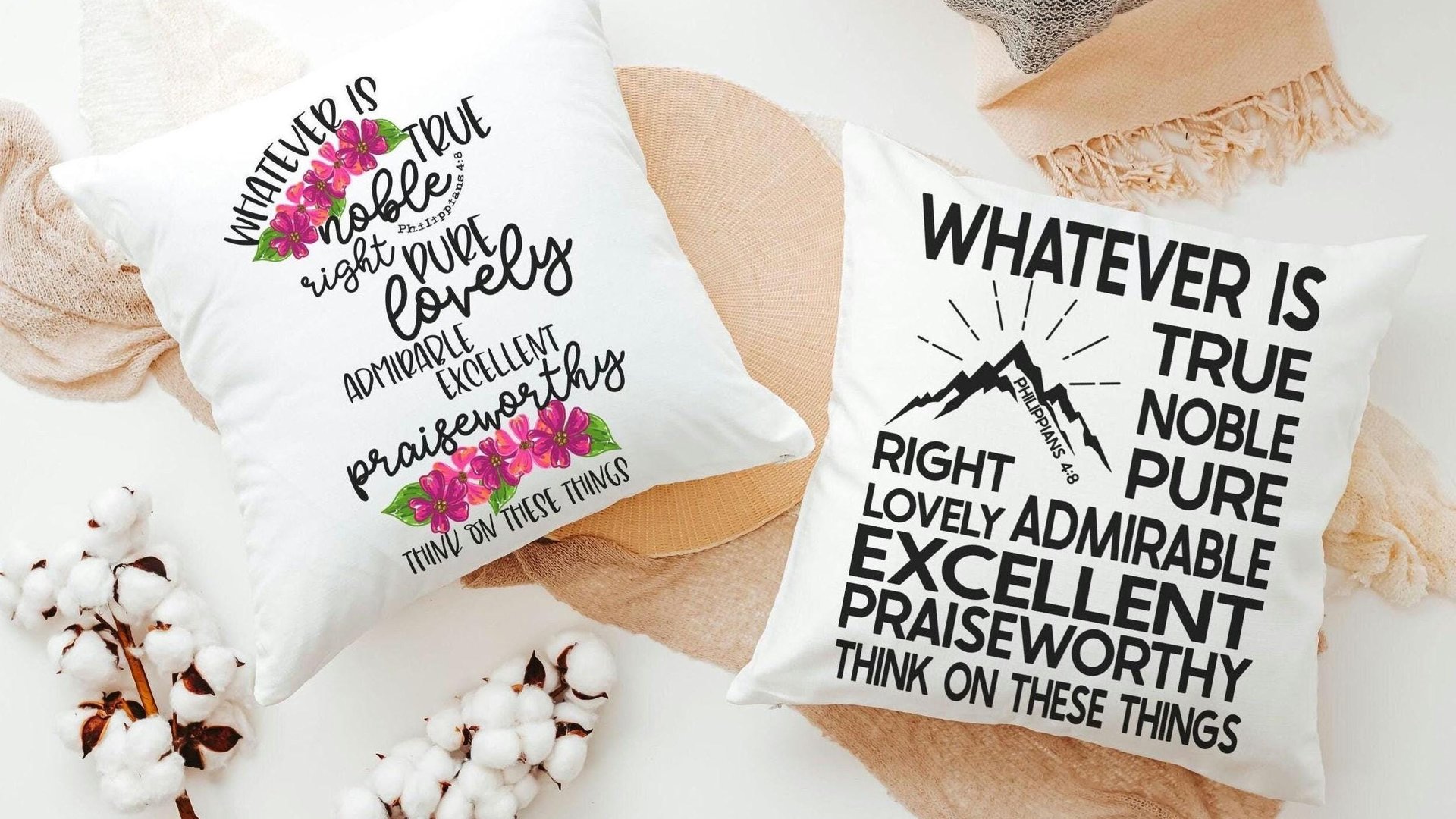 whatever is true Philippians 4:8 kitchen towels for gifts for friends, godfather gifts, Bible verse hand towels for church, Christian gifts