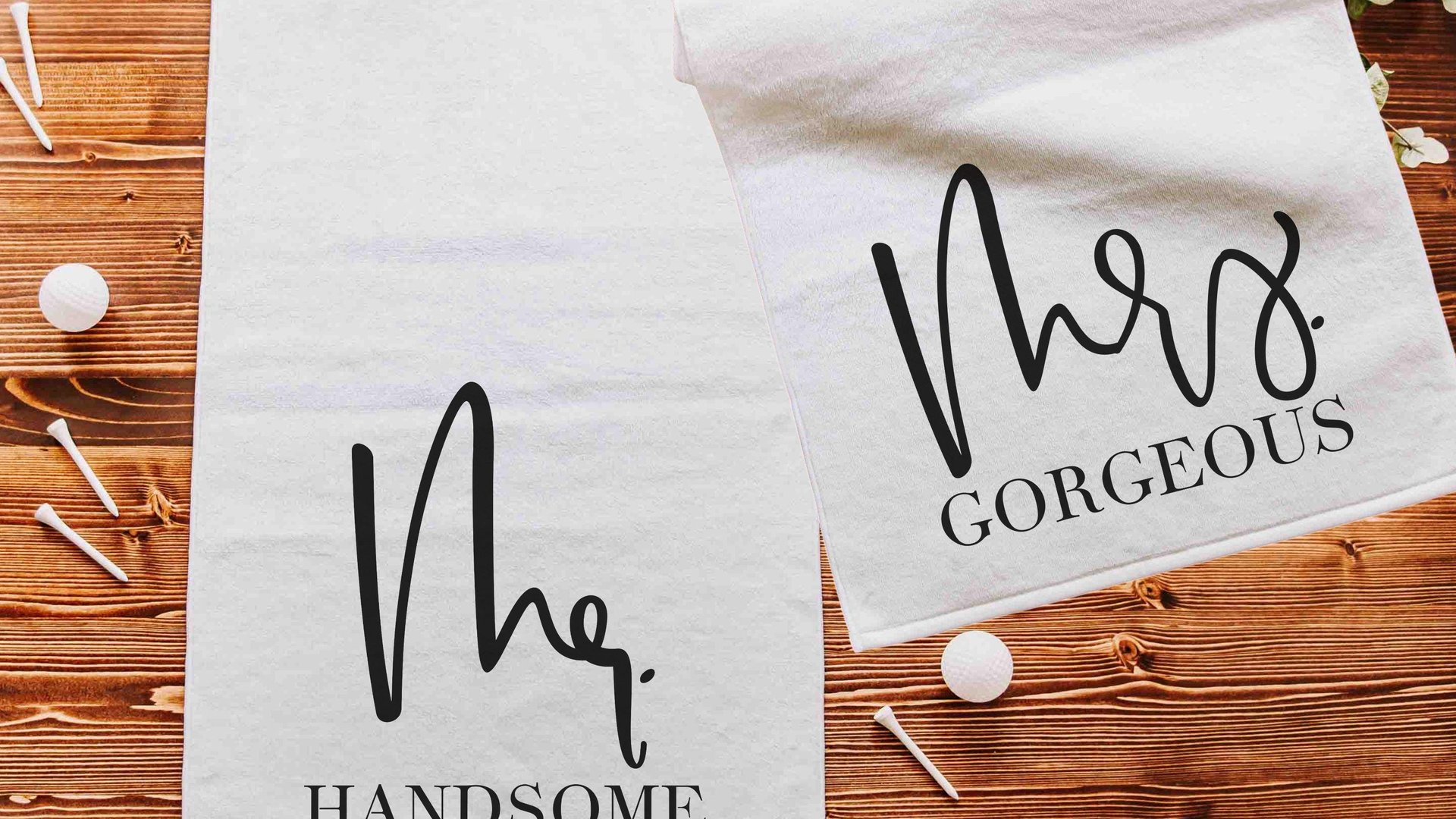 his and hers golf towels mr and mrs gifts, newlywed gifts golf wedding gifts for couple, golf bag accessories for women, bride and groom