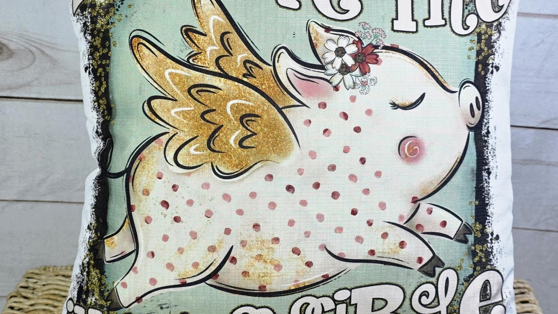 flying pig throw pillows for kids, believe the impossible inspirational gifts for girls, encouraging classroom decor, cute pig gifts for her