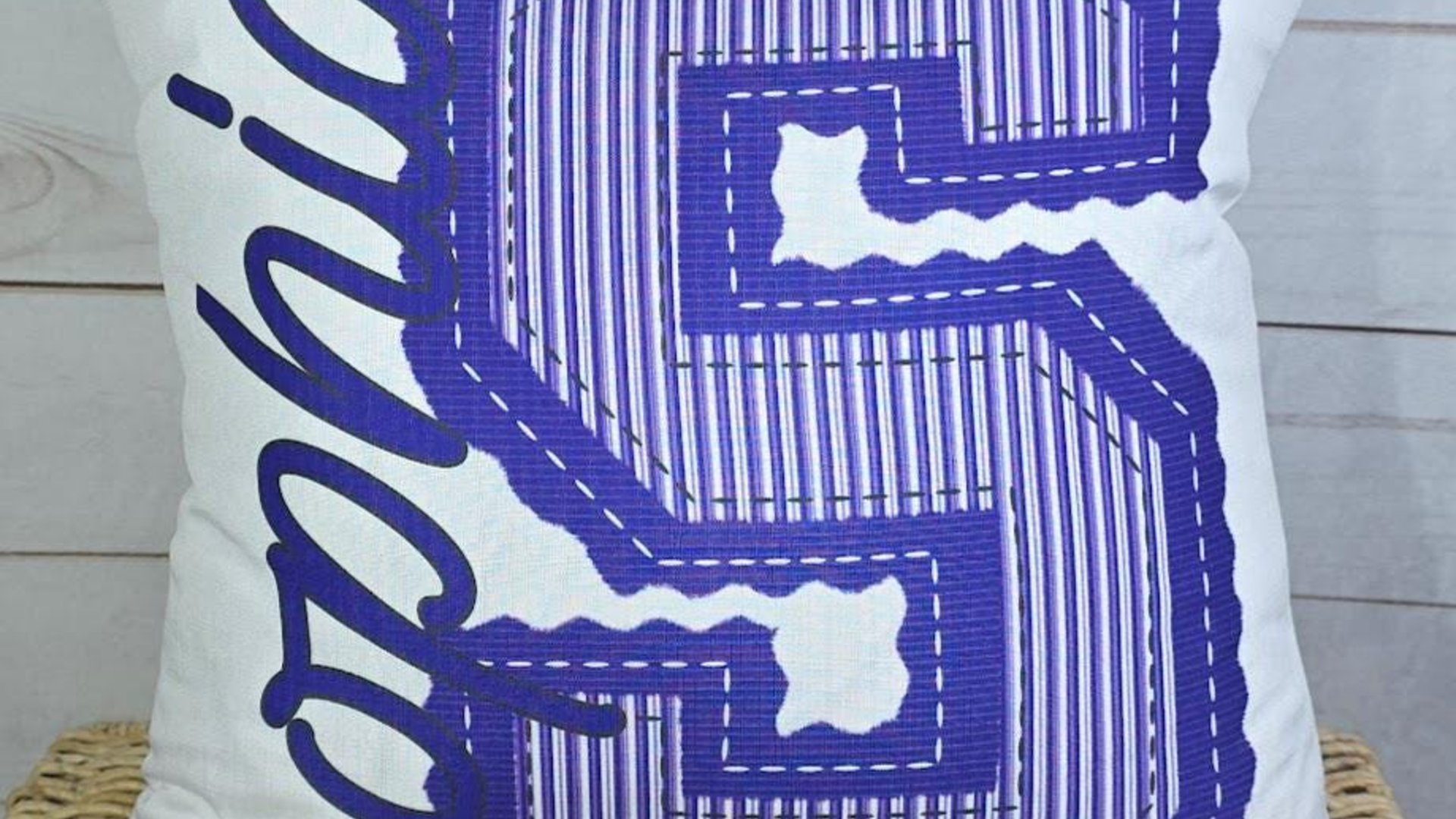 personalized bright pink seersucker pillow for granddaughter, preppy throw pillow with name, tween girl gifts, Christmas gifts for college