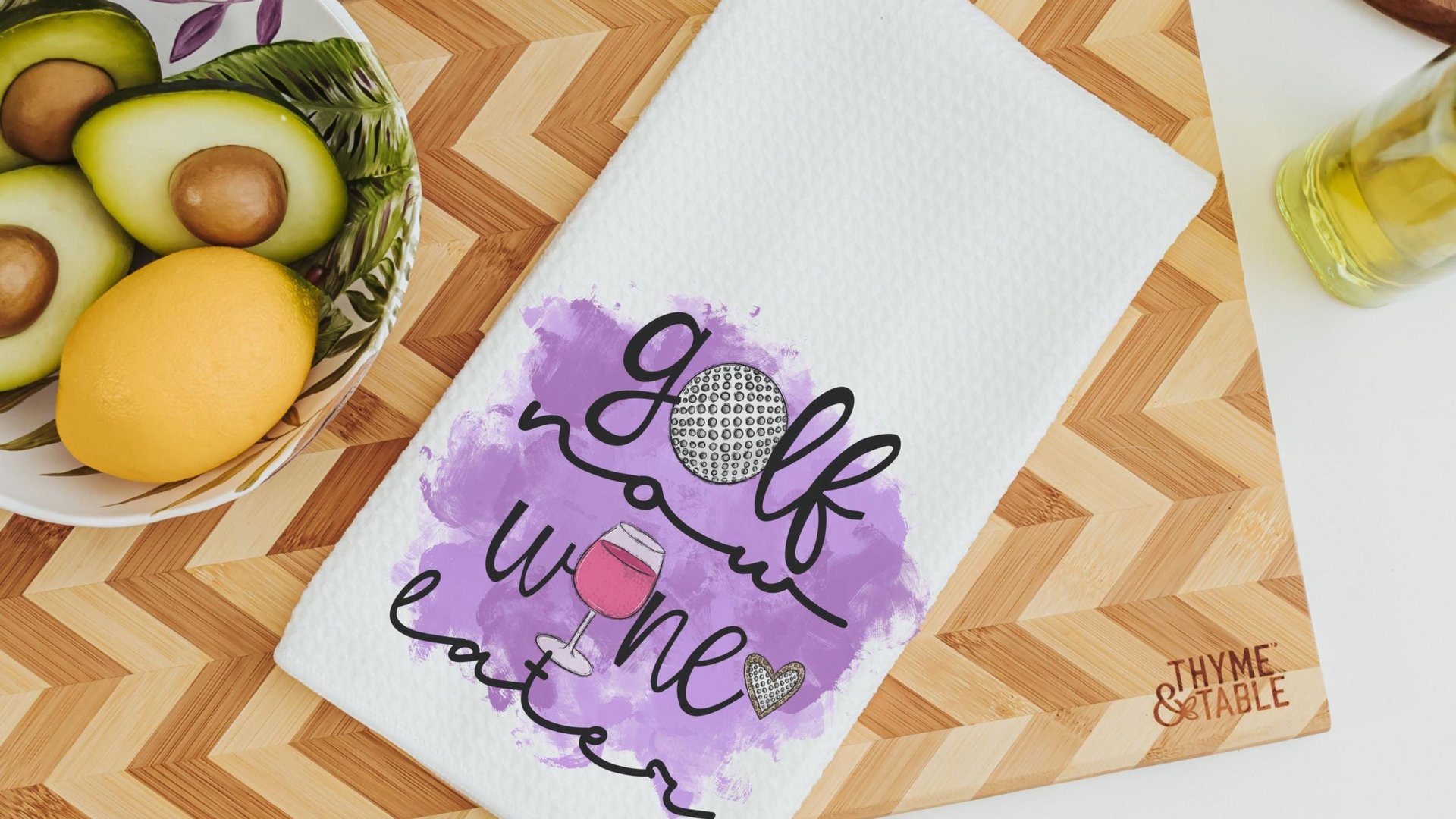 golf now wine later golf kitchen towel for wine lovers, golf wife lady golfer gifts, funny golf hand towel for bathroom, golf gifts for her