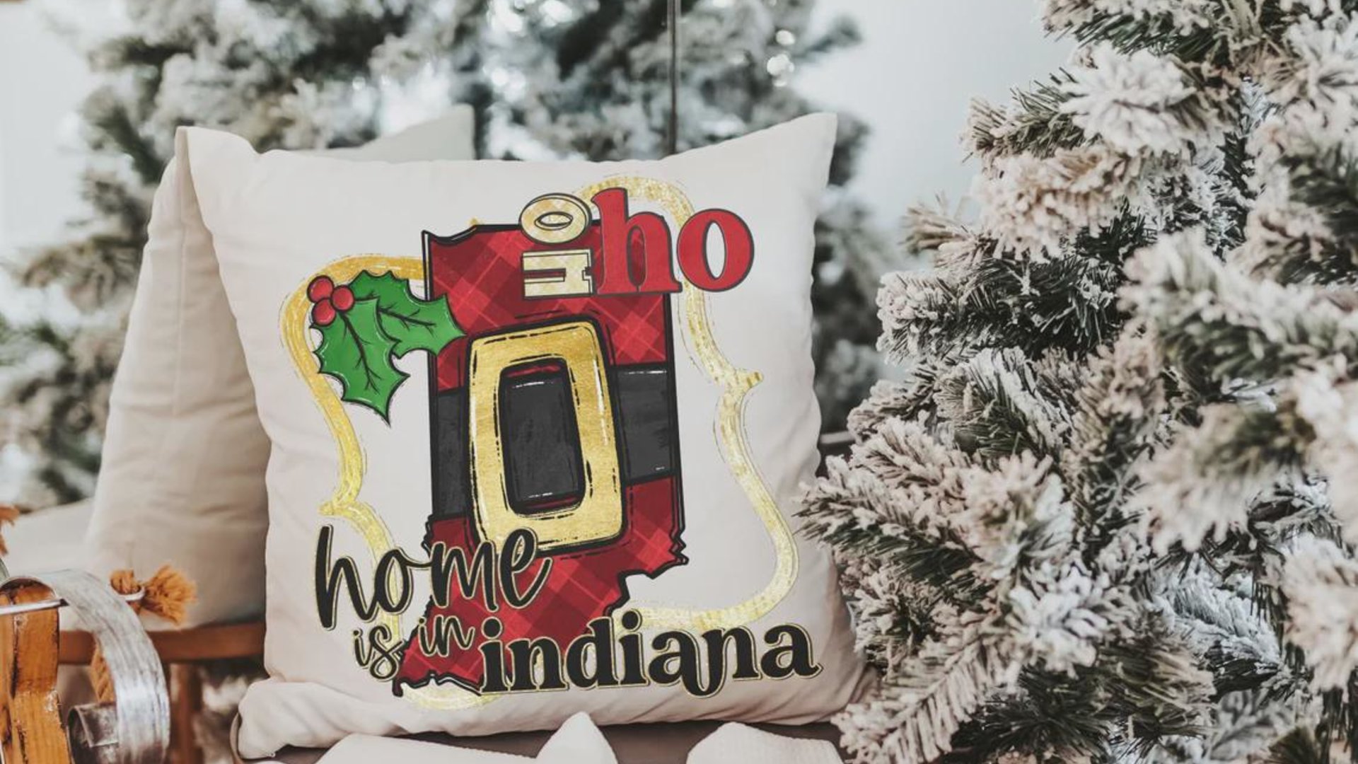 ho ho ho Christmas throw pillow for sectional, Texas Christmas gifts for neighbors, state pride accent pillows for couch, Texas gifts for