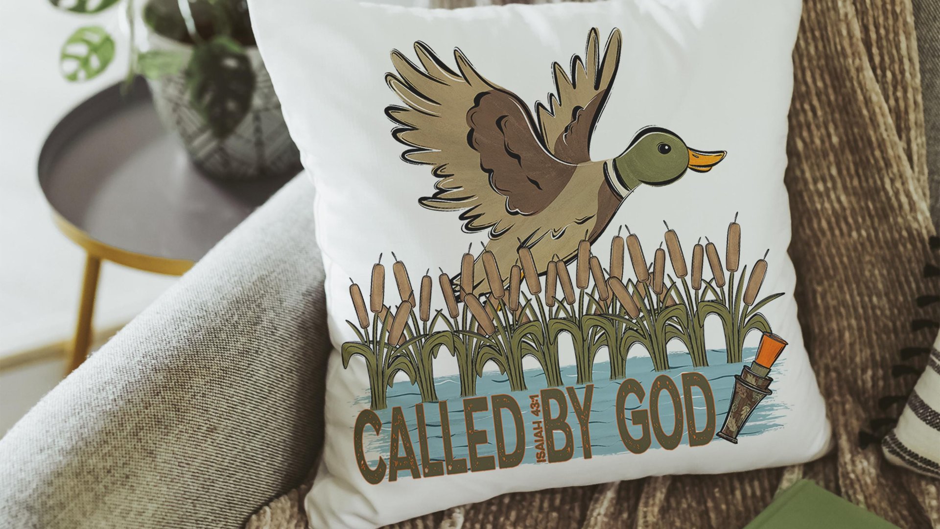 Called by God decorative pillows for bed, Christian gifts for men brothers in Christ, duck throw pillows for couch, Christian kitchen towel