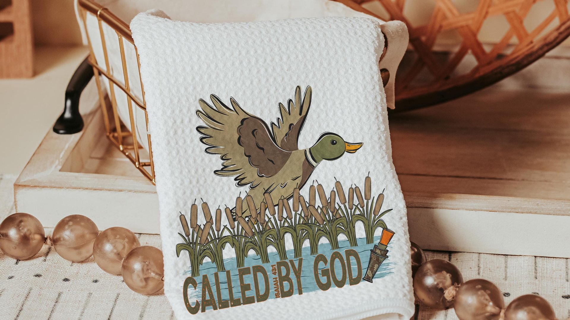Called by God decorative pillows for bed, Christian gifts for men brothers in Christ, duck throw pillows for couch, Christian kitchen towel