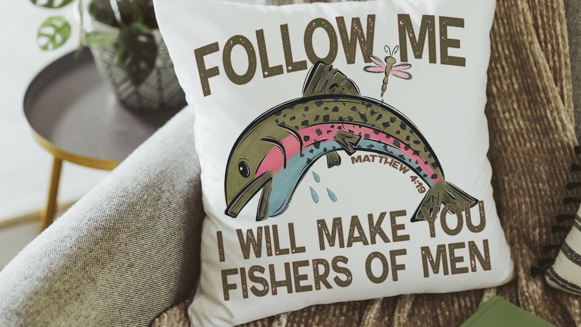 follow me fishers of men throw pillows for couch religious stocking stuffers for teens, Christian nursery decor girl baby girl baptism gifts