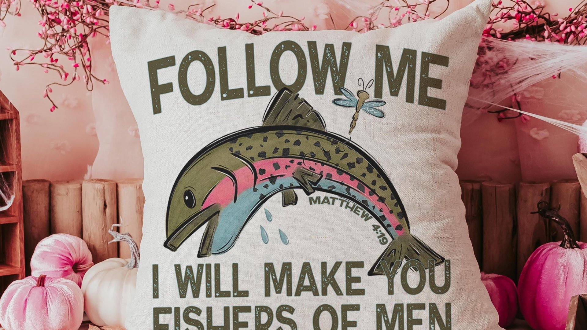 follow me fishers of men throw pillows for couch religious stocking stuffers for teens, Christian nursery decor girl baby girl baptism gifts