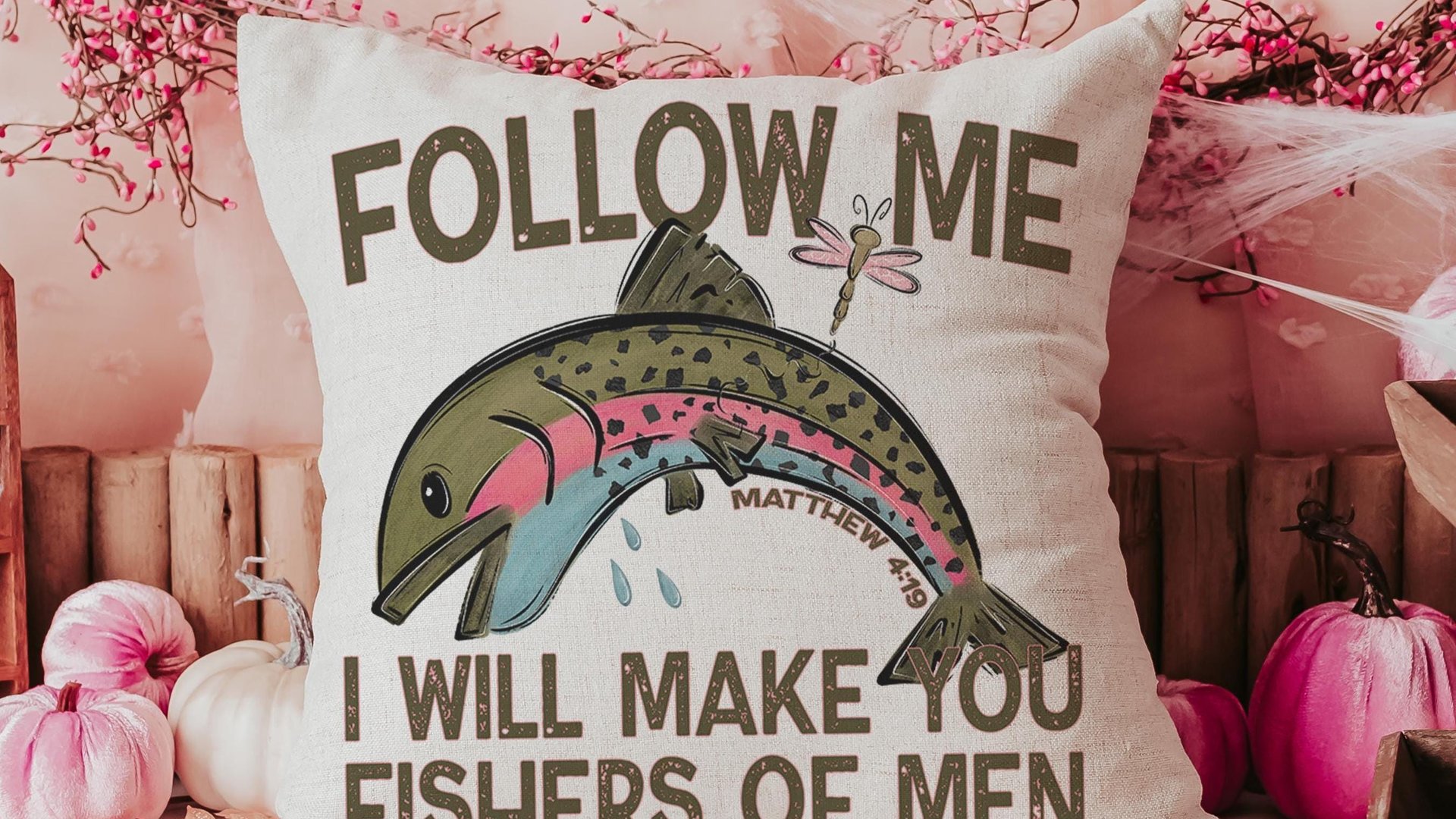 follow me fishers of men throw pillows for couch religious stocking stuffers for teens, Christian nursery decor girl baby girl baptism gifts